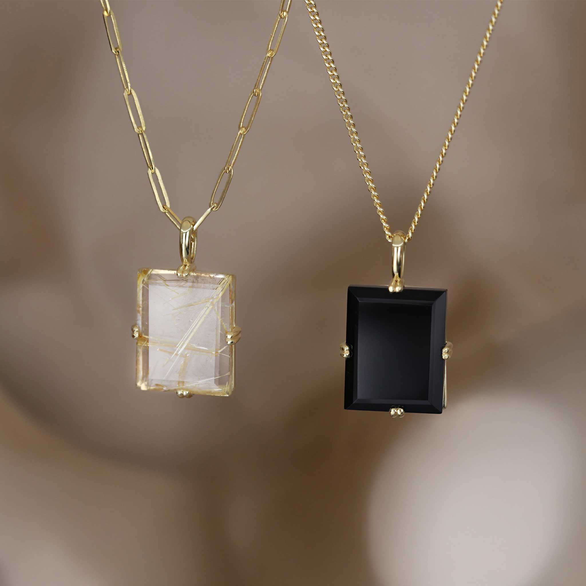 BEATTI Pendants BTP063 • Square Gemstone Necklace Pendant BTP063 • Square Gemstone Necklace Pendant