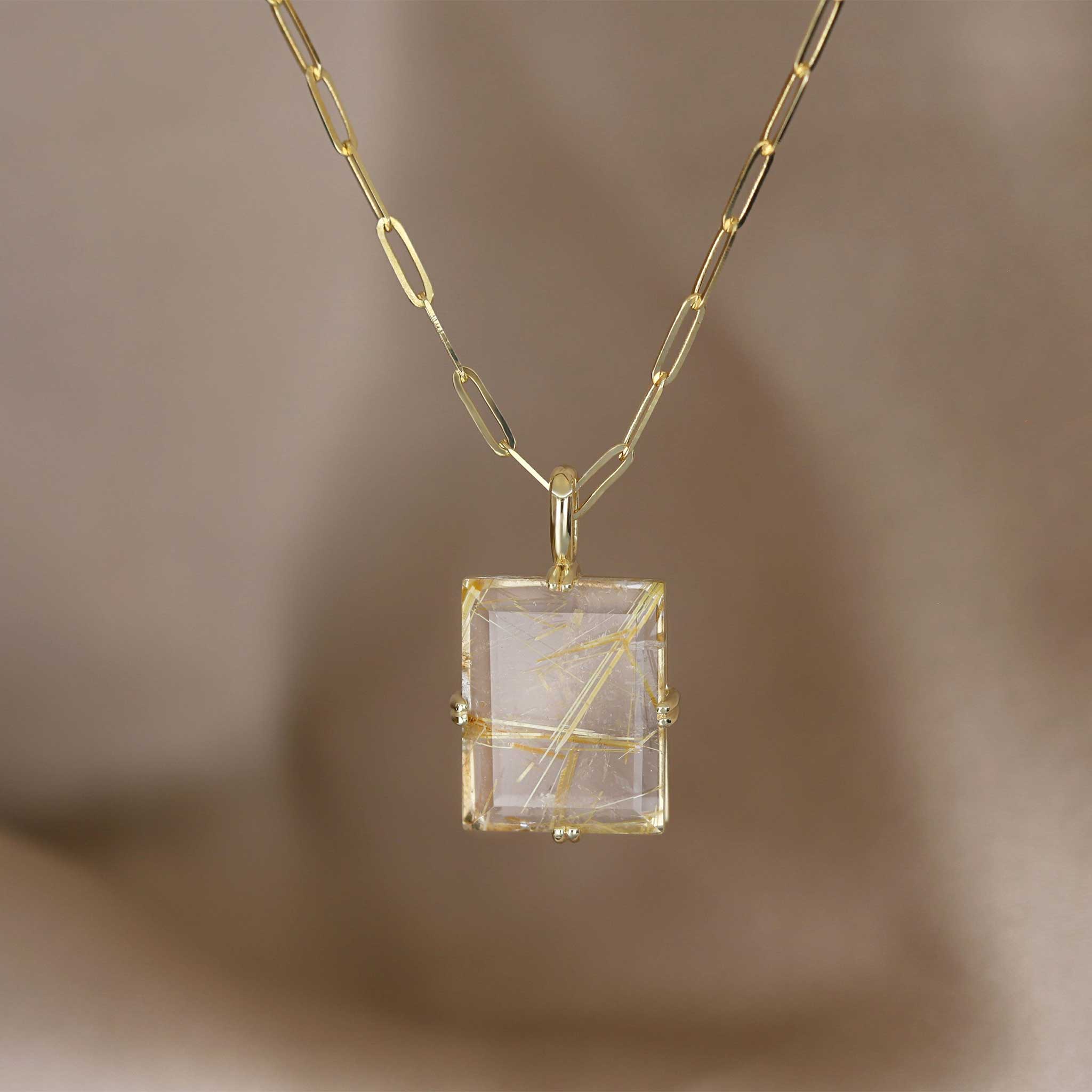BEATTI Pendants BTP063 • Square Gemstone Necklace Pendant BTP063 • Square Gemstone Necklace Pendant