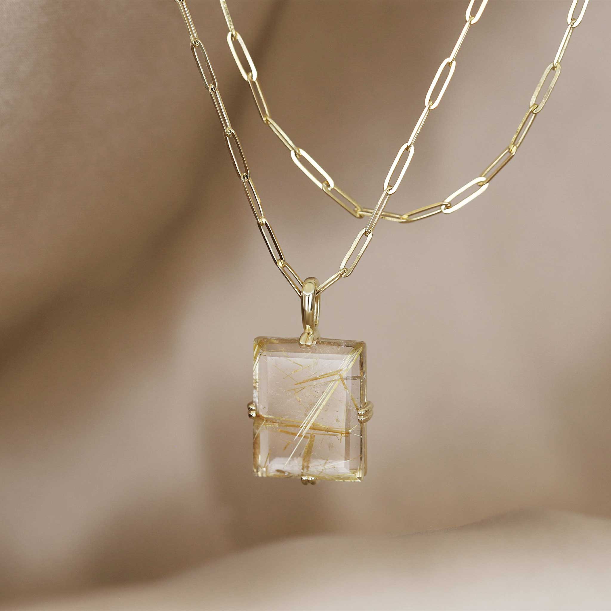 BEATTI Pendants BTP063 • Square Gemstone Necklace Pendant BTP063 • Square Gemstone Necklace Pendant