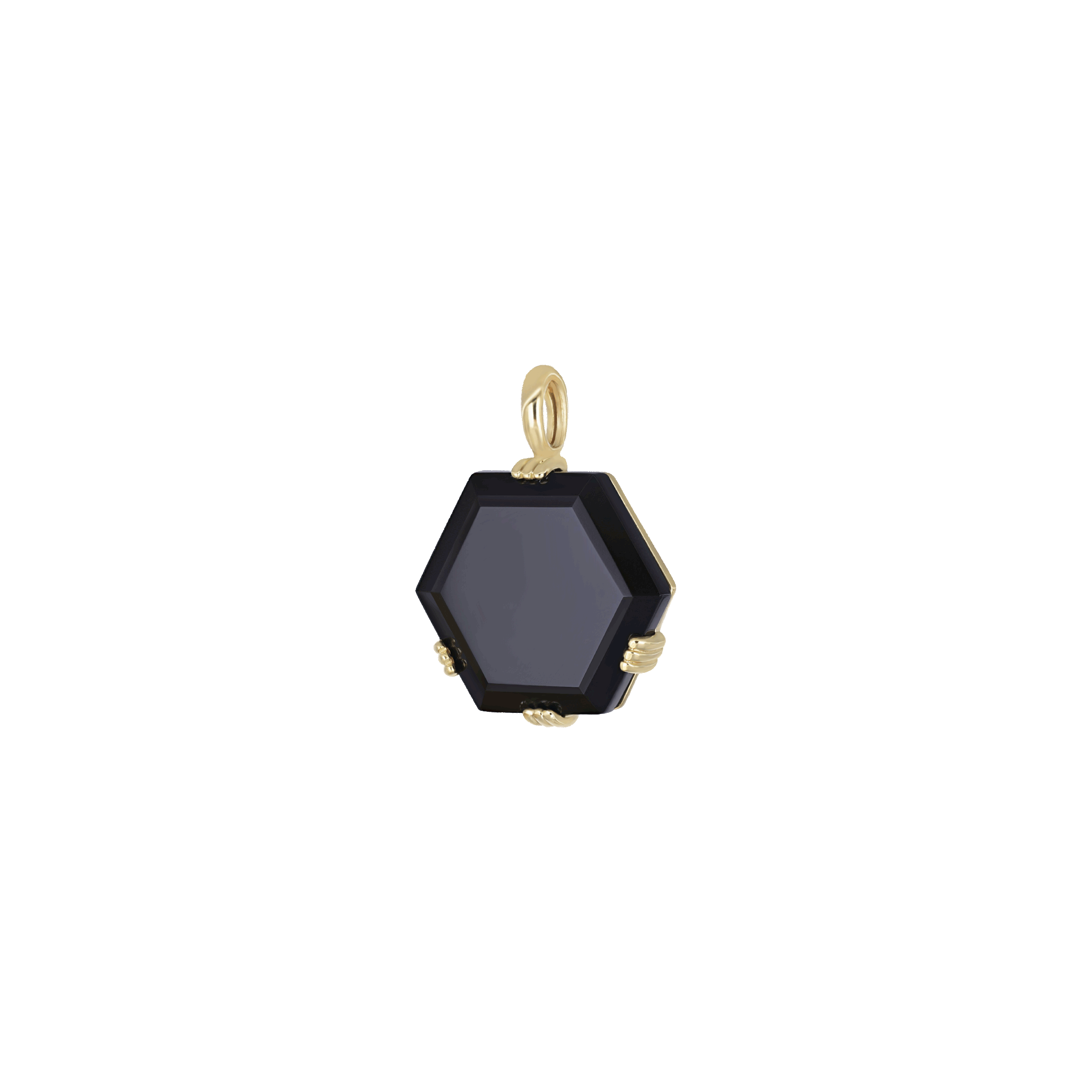 BEATTI Pendants Gold / Black Onyx BTP066 • Hexagon Gemstone Necklace Pendant BTP062 BTP066 • Hexagon Gemstone Necklace Pendant