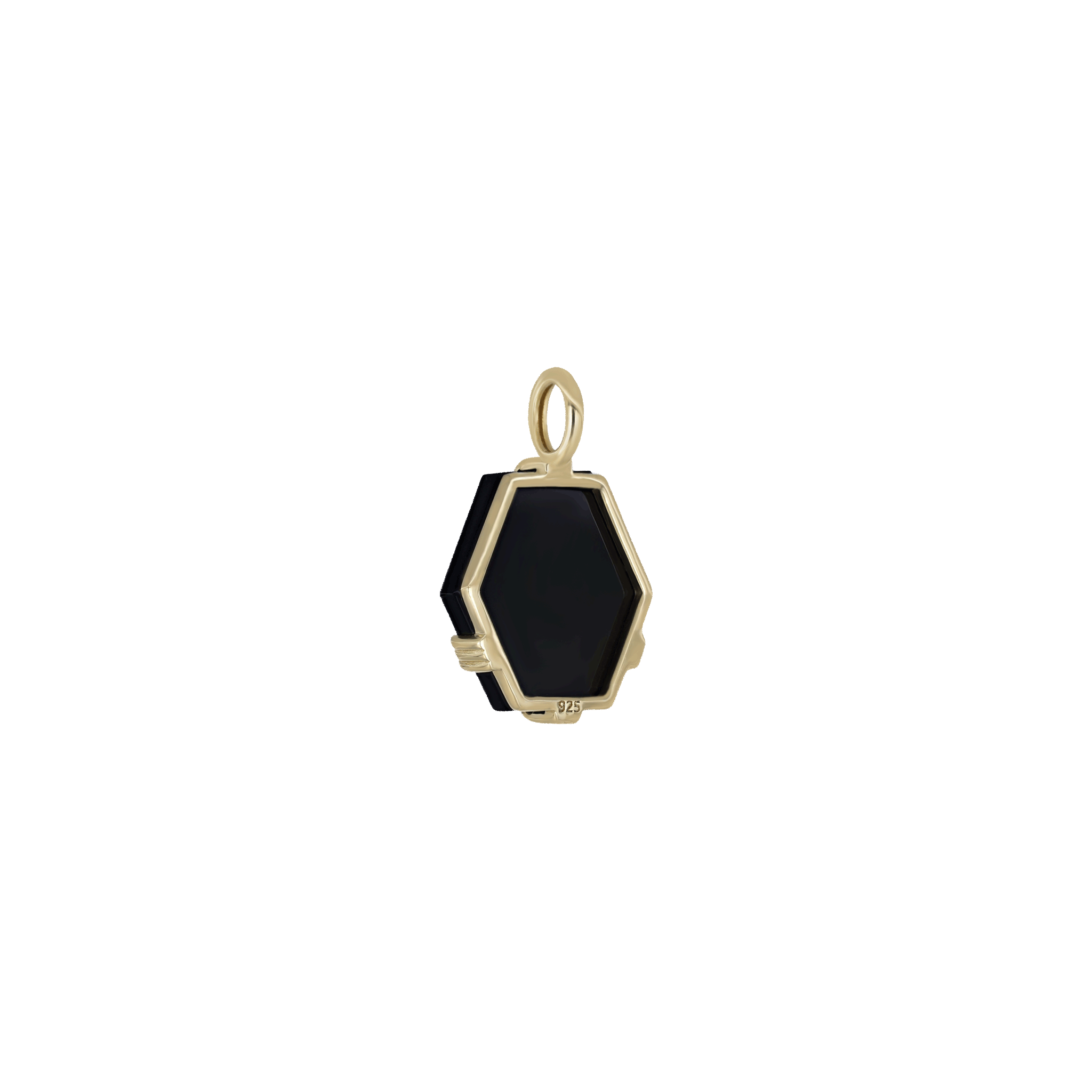 BEATTI Pendants Gold / Black Onyx BTP066 • Hexagon Gemstone Necklace Pendant BTP062 BTP066 • Hexagon Gemstone Necklace Pendant
