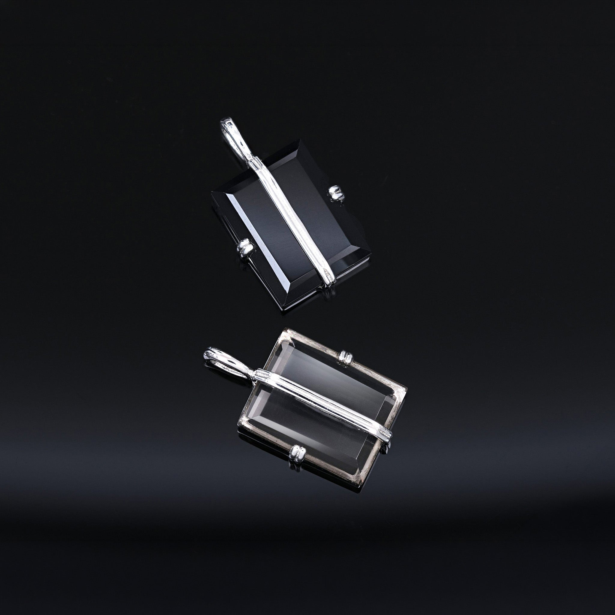 Rectangular Cut Double Ridge Pendant