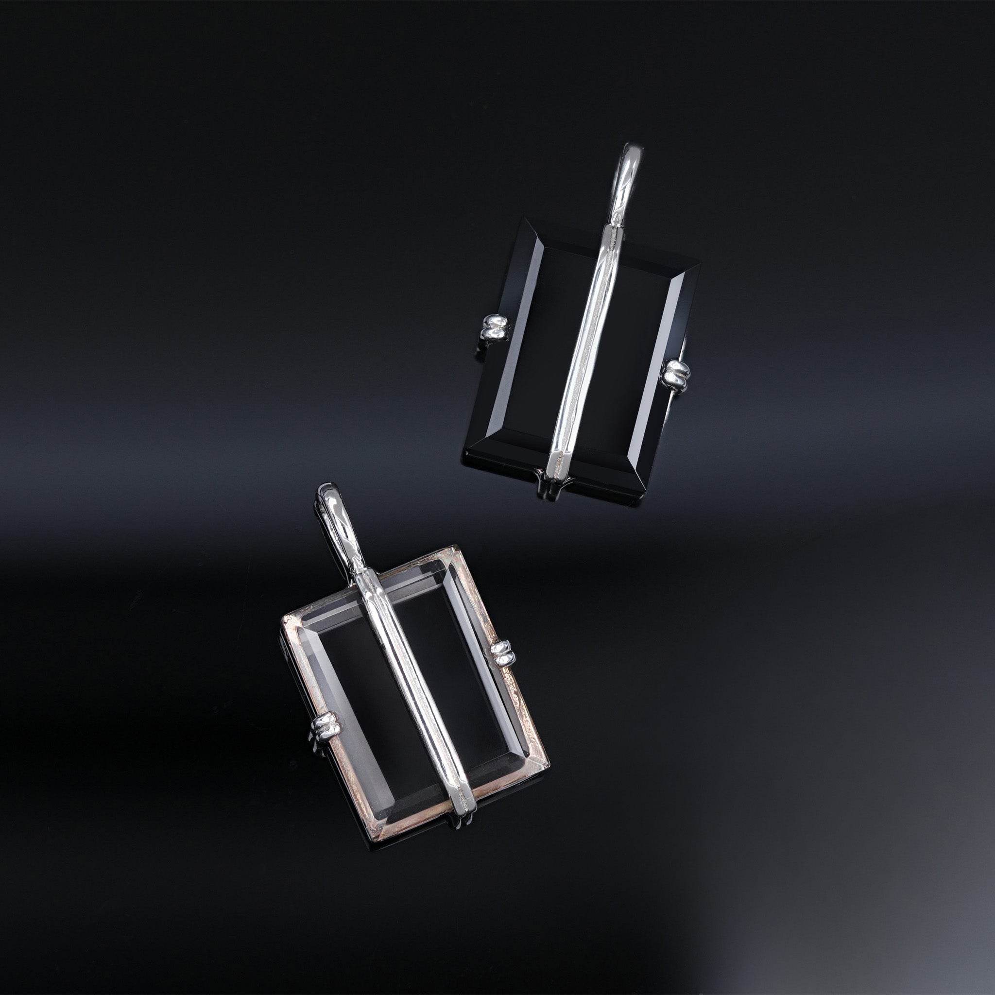 Rectangular Cut Double Ridge Pendant