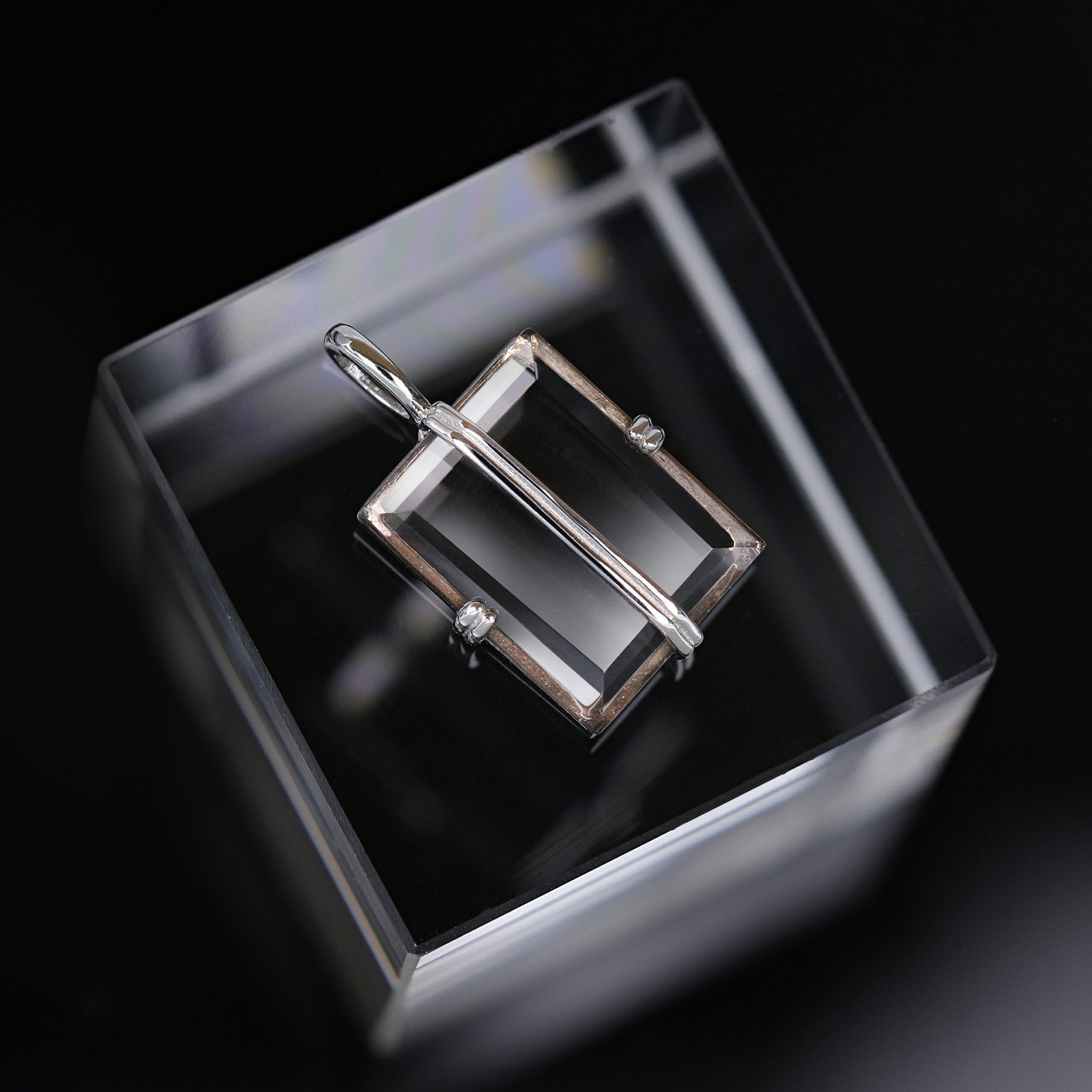 Rectangular Cut Double Ridge Pendant