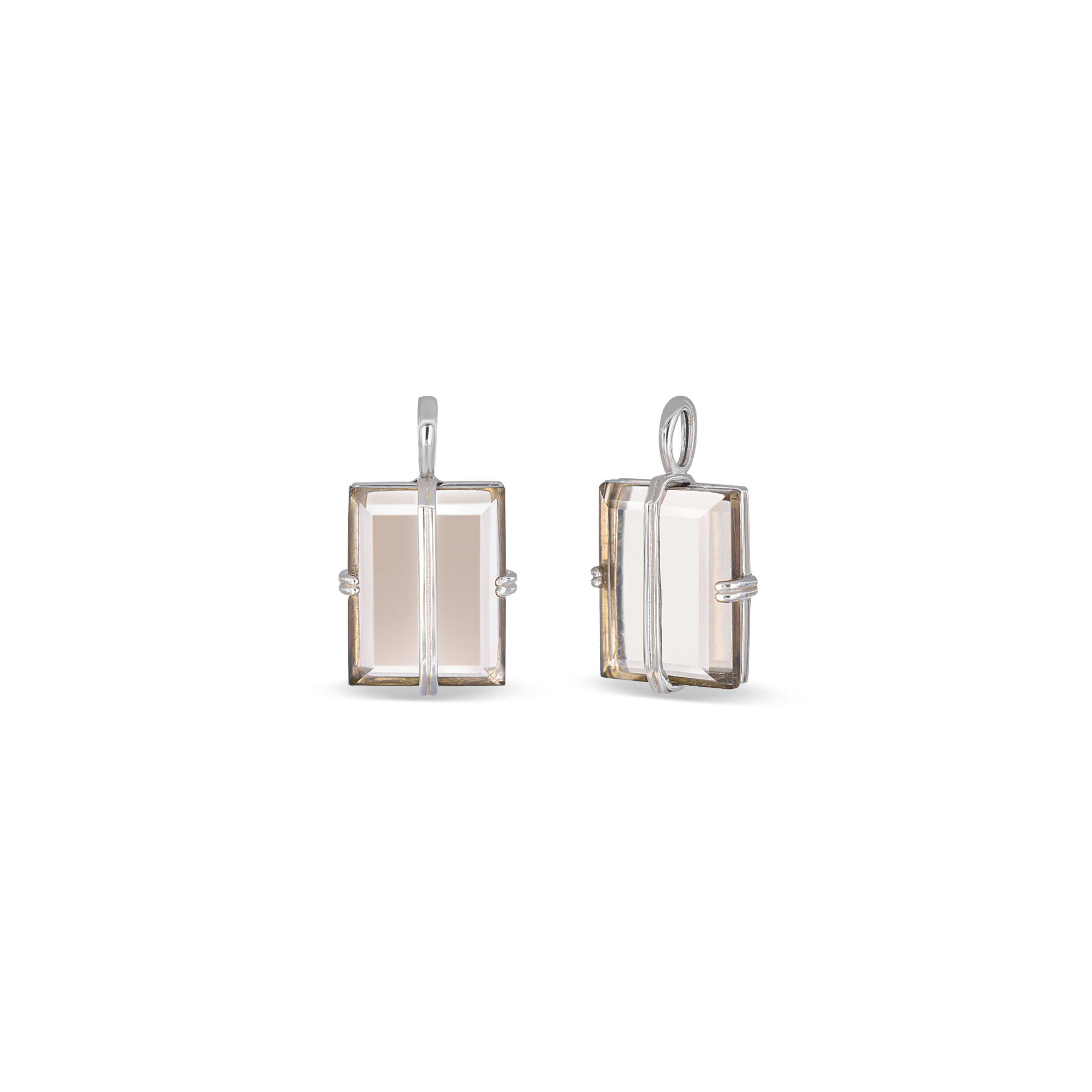 Rectangular Cut Double Ridge Pendant