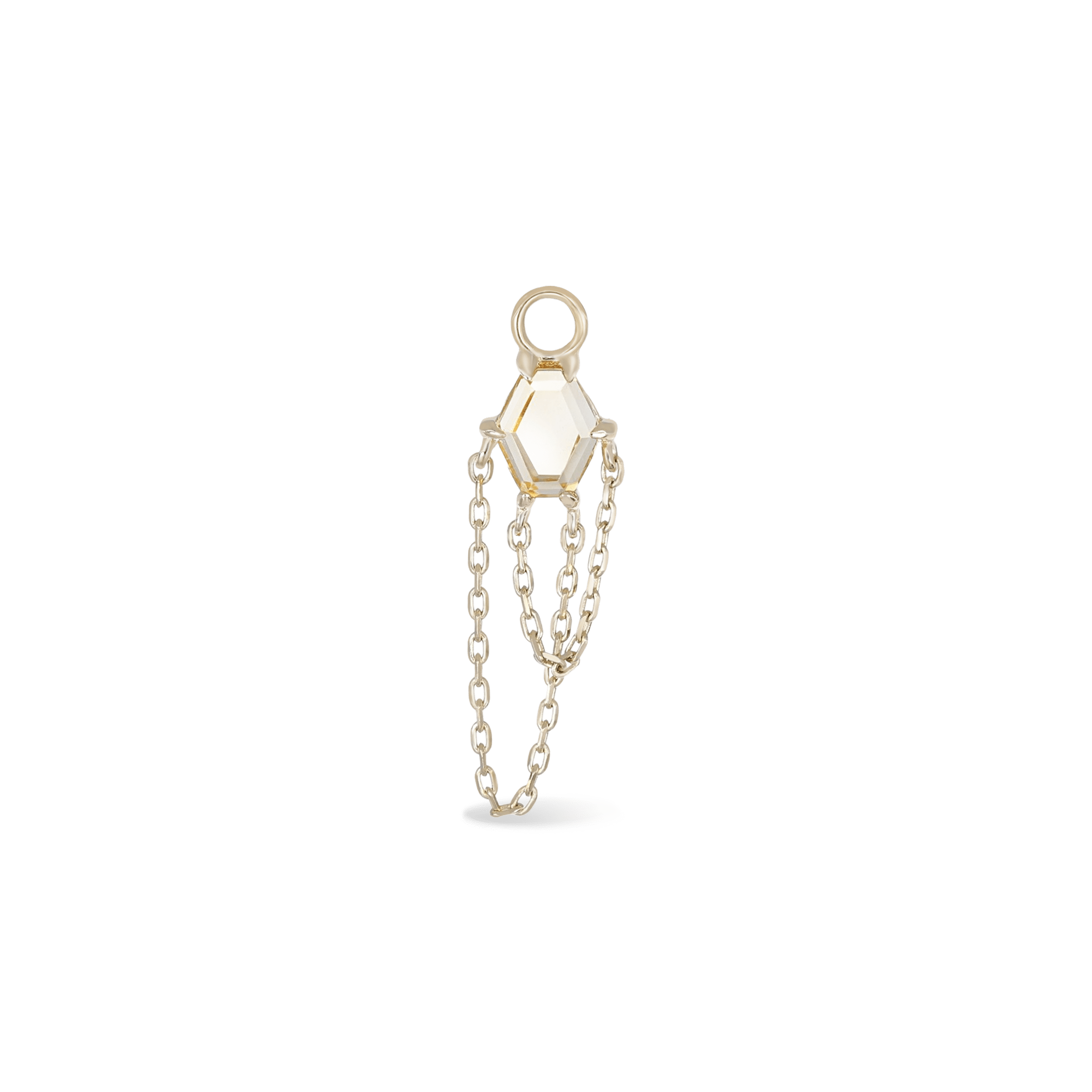 BEATTI Charms Gold / Citrine BTPG087 • Gemstone Tassel Chain Charm BTPG087 C BTPG087 • Gemstone Tassel Chain Charm