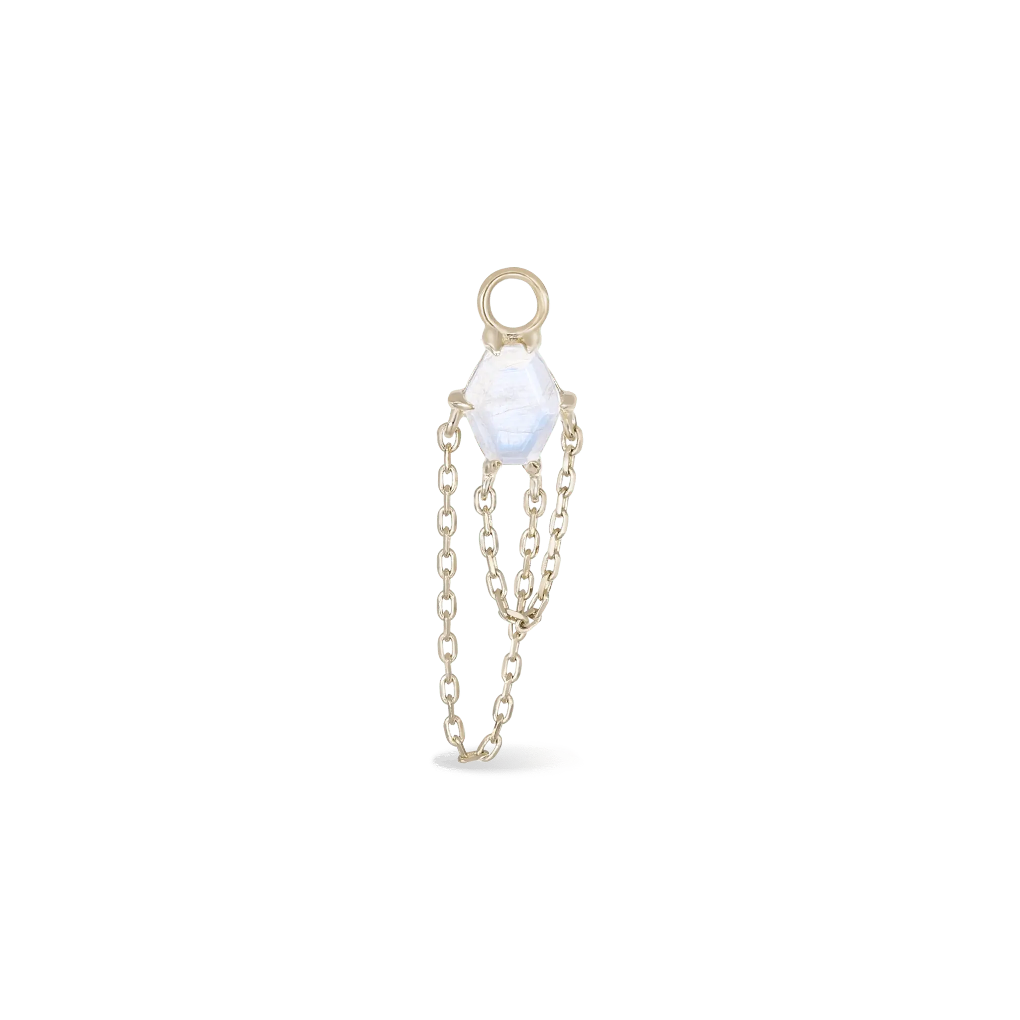 BEATTI Charms Gold / Rainbow Moonstone BTPG087 • Gemstone Tassel Chain Charm BTPG087 MR BTPG087 • Gemstone Tassel Chain Charm