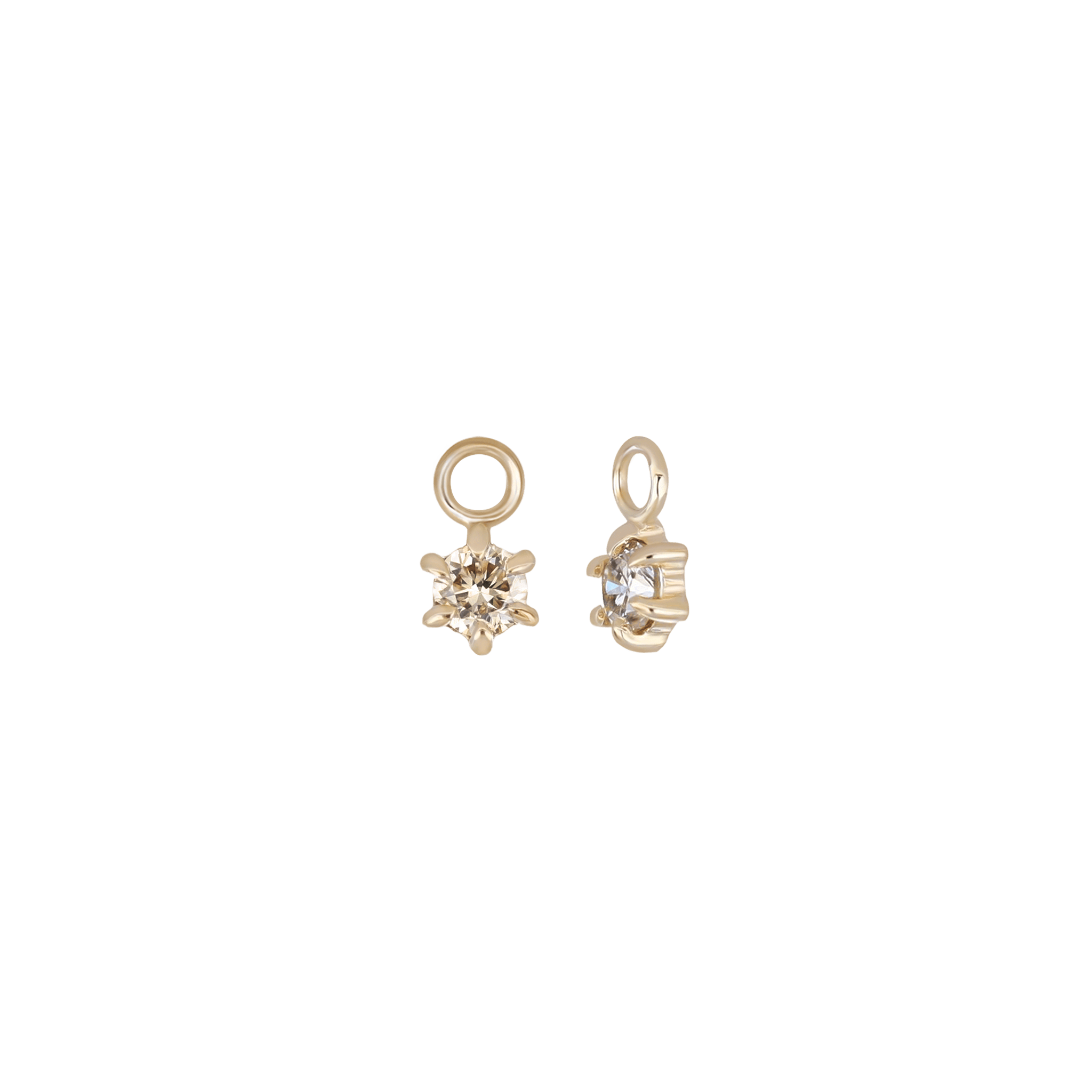 BEATTI Charms Gold / Brown Diamond BTPG016 • 6 Prong Classic Charm BTPG016 BTPG016 • 6 Prong Classic Charm