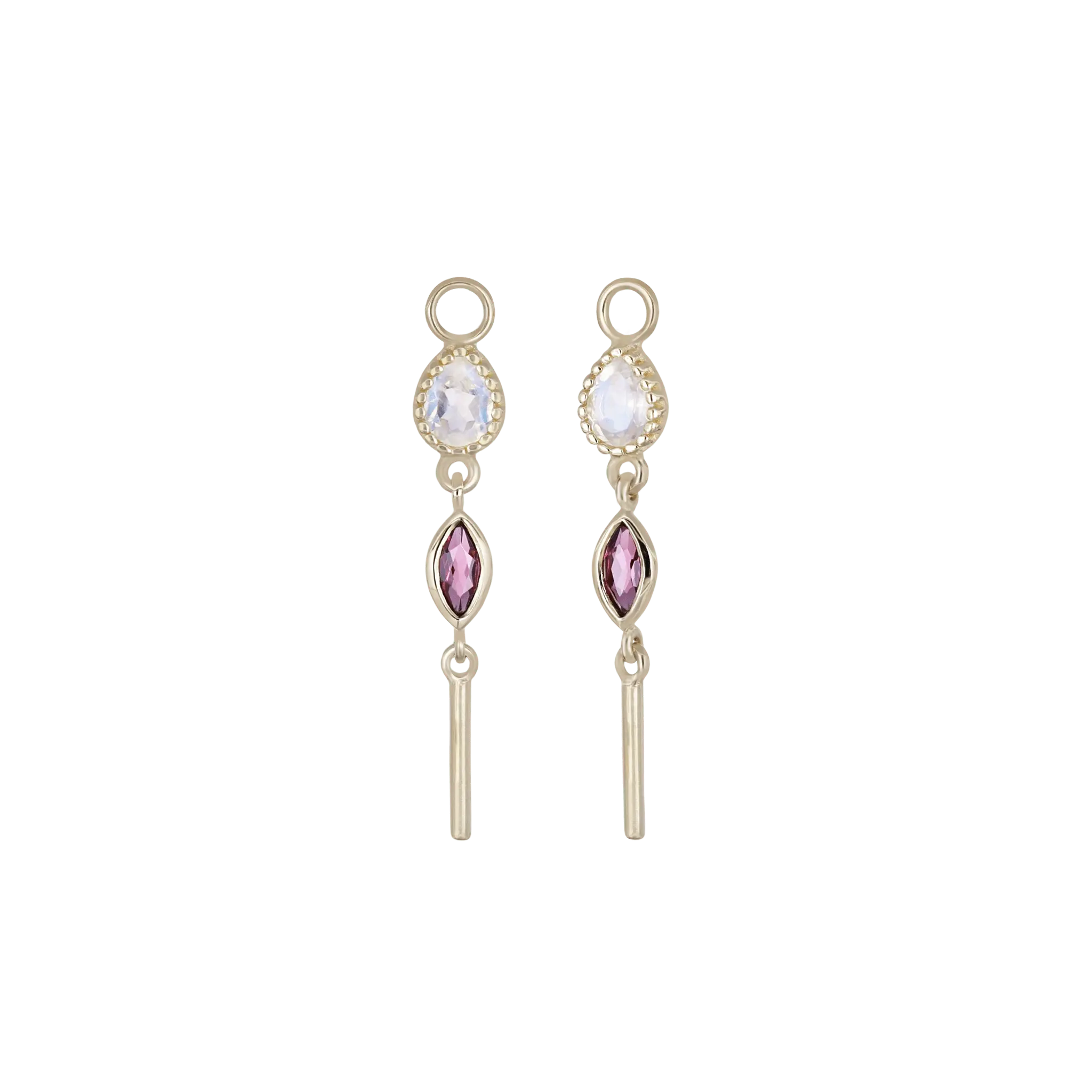 BEATTI Charms BTPG082 • MultiGemstone Bar Charm BTPG082 • MultiGemstone Bar Charm