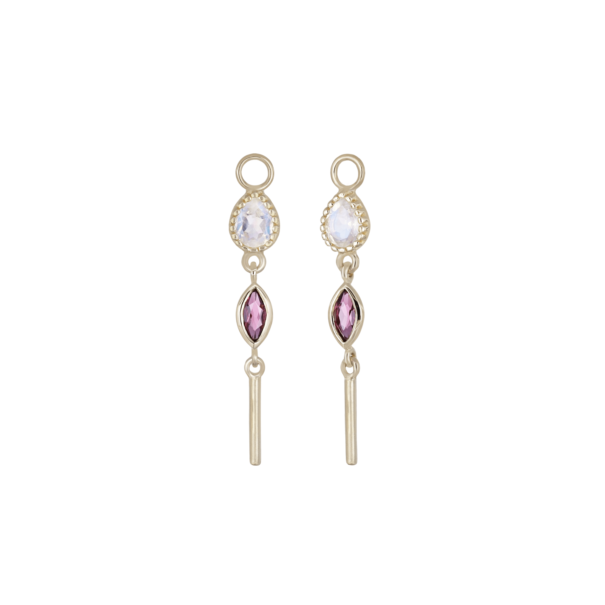 BEATTI Charms BTPG082 • MultiGemstone Bar Charm BTPG082 • MultiGemstone Bar Charm