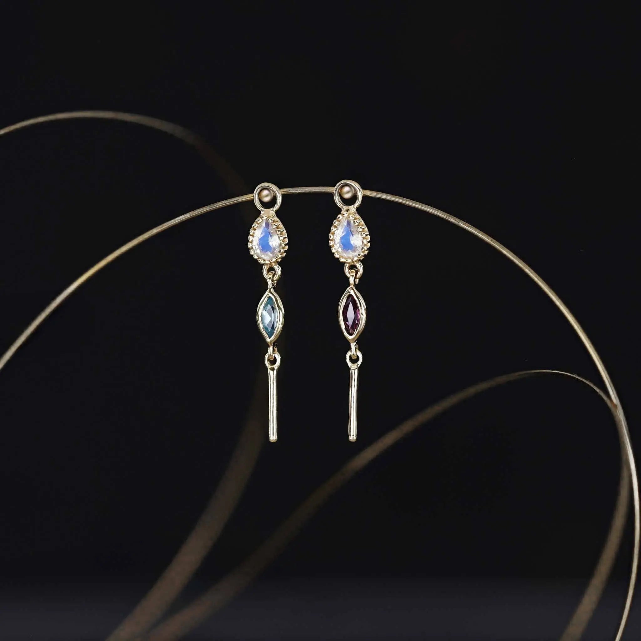 BEATTI Charms BTPG082 • MultiGemstone Bar Charm BTPG082 • MultiGemstone Bar Charm