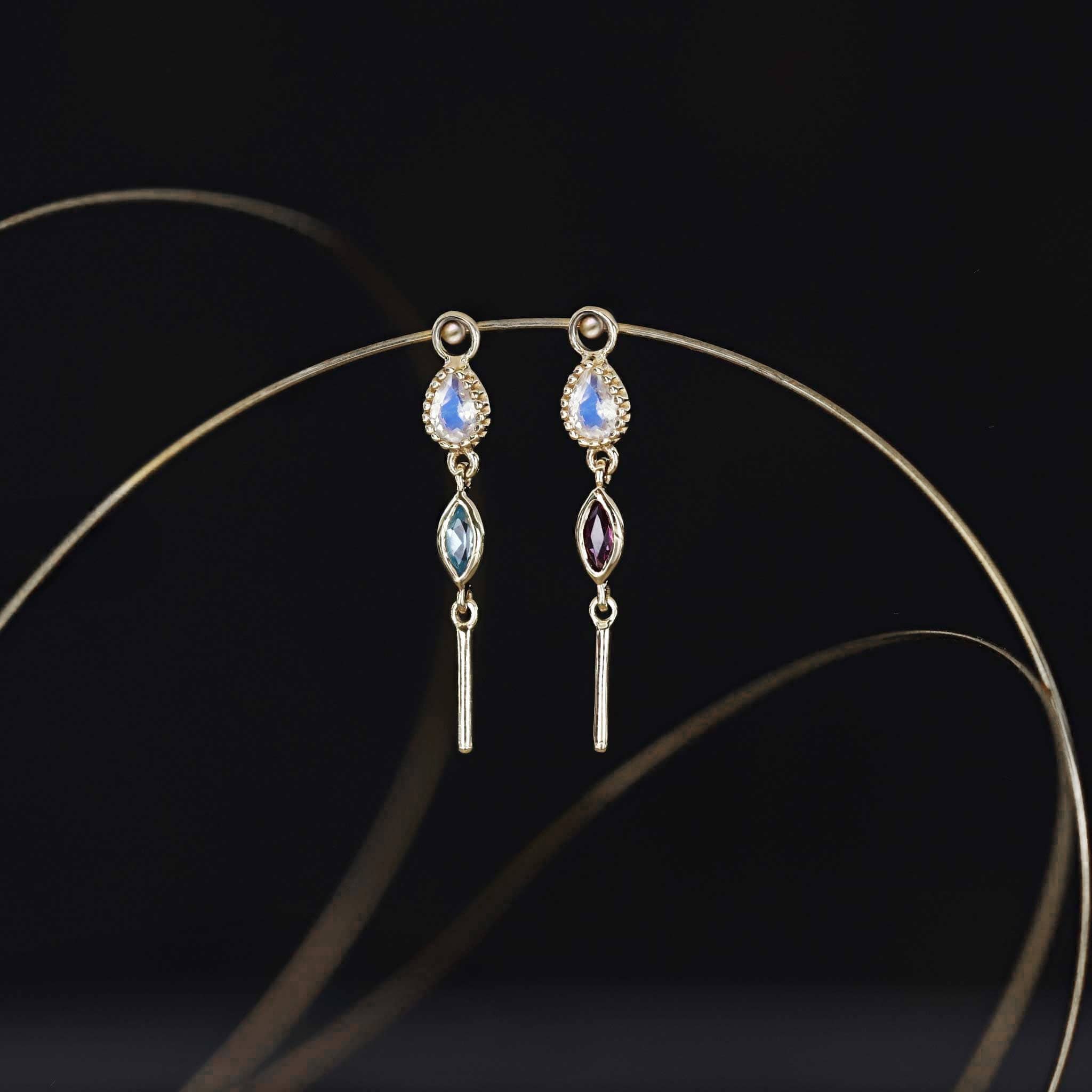 BEATTI Charms BTPG082 • MultiGemstone Bar Charm BTPG082 • MultiGemstone Bar Charm