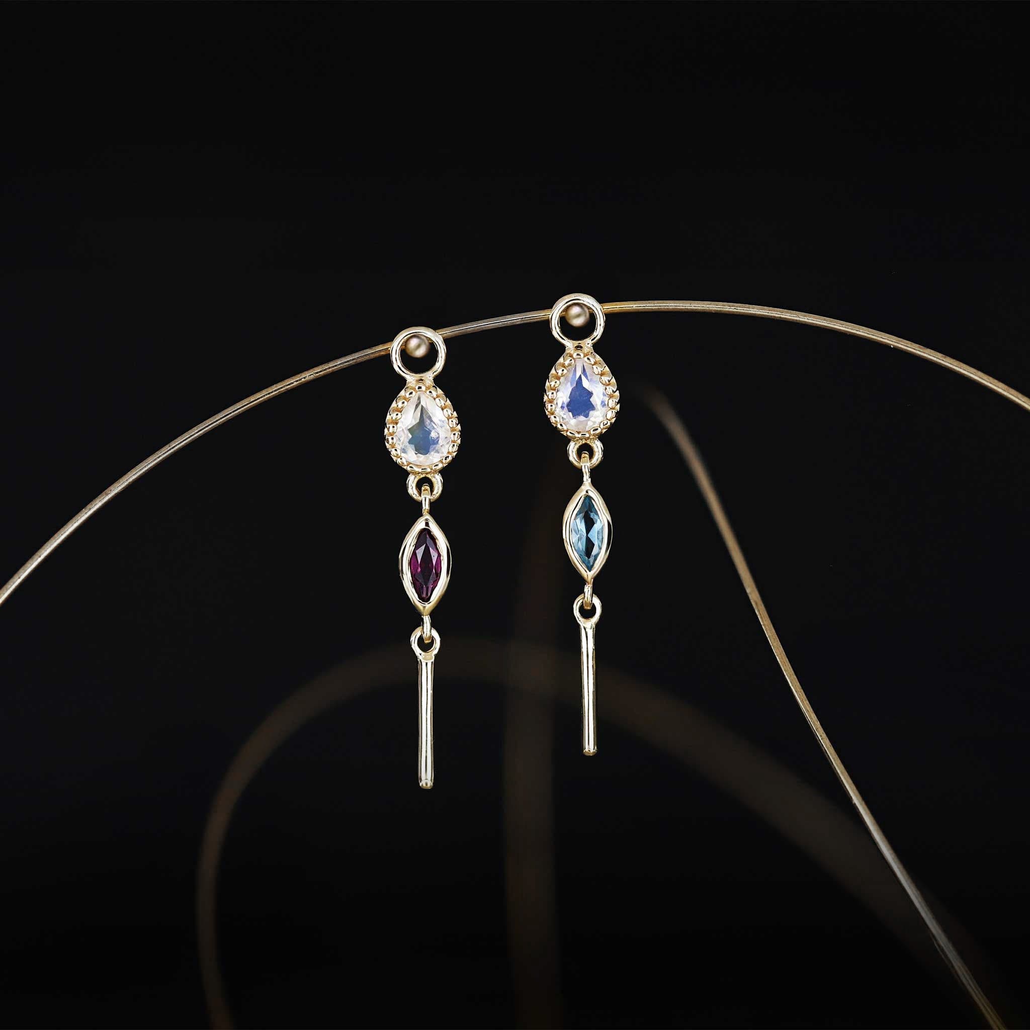 BEATTI Charms BTPG082 • MultiGemstone Bar Charm BTPG082 • MultiGemstone Bar Charm