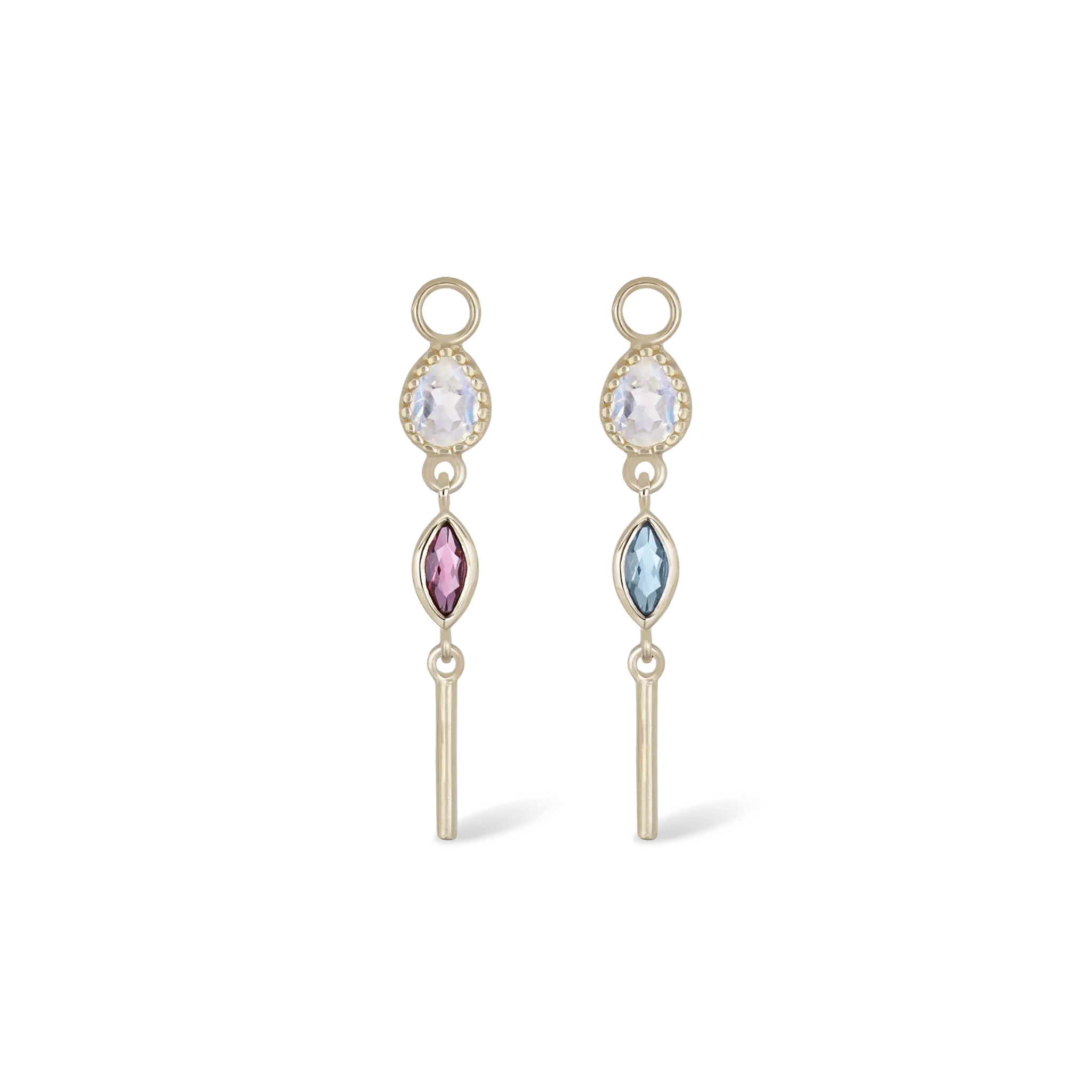 BEATTI Charms BTPG082 • MultiGemstone Bar Charm BTPG082 • MultiGemstone Bar Charm