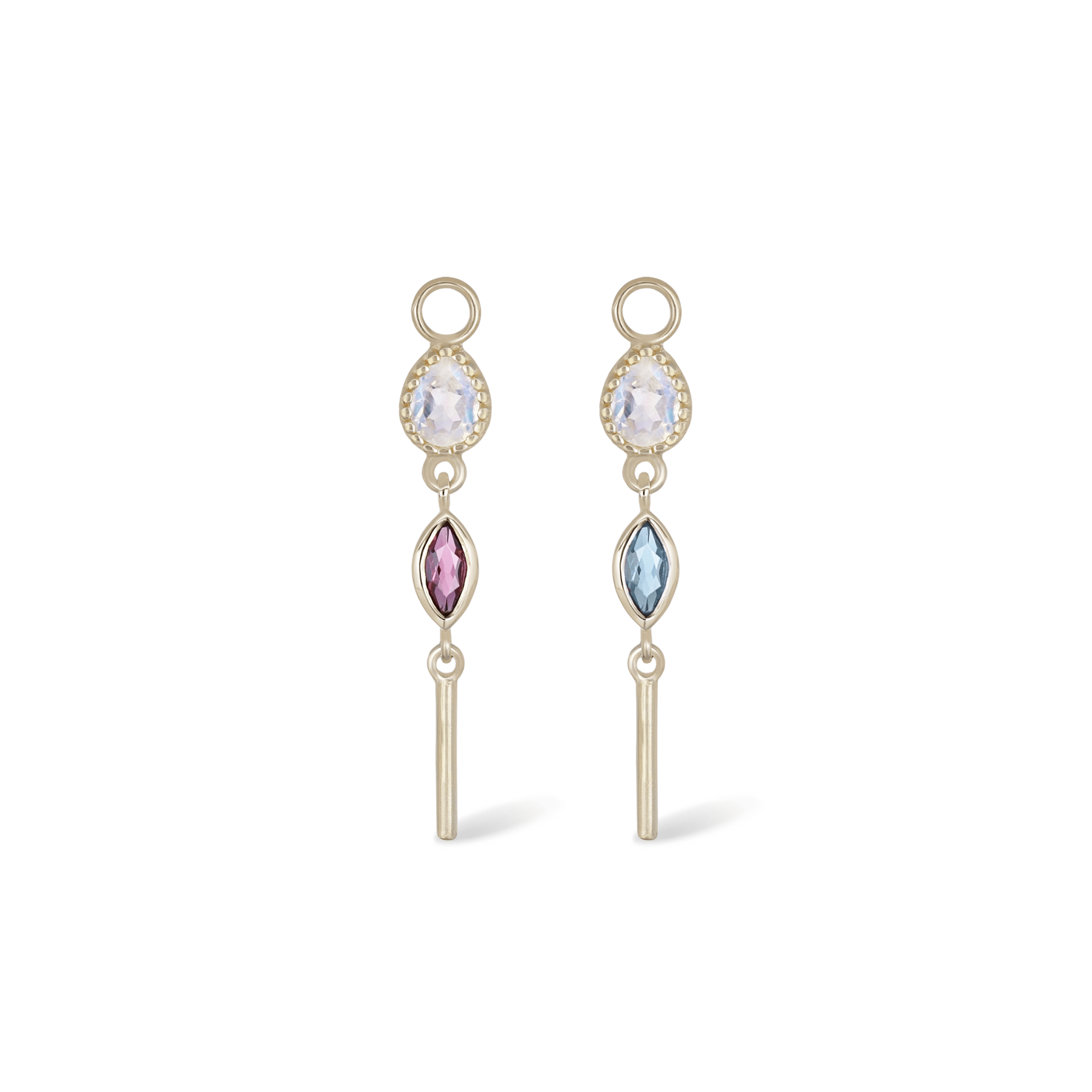 BEATTI Charms BTPG082 • MultiGemstone Bar Charm BTPG082 • MultiGemstone Bar Charm