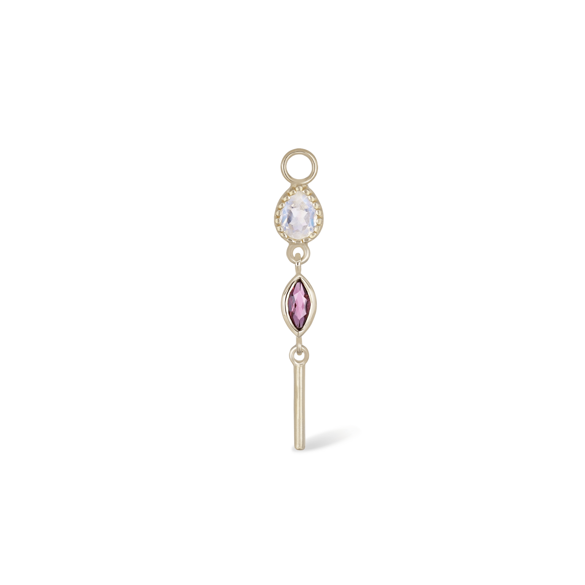 BEATTI Charms BTPG082 • MultiGemstone Bar Charm BTPG082 • MultiGemstone Bar Charm