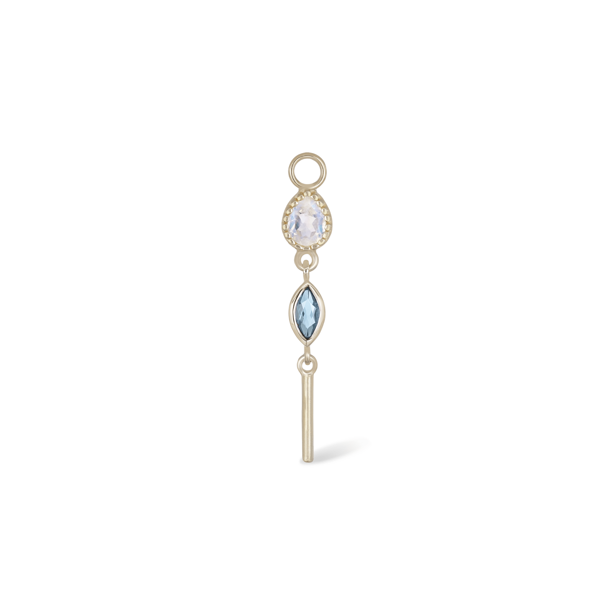 BEATTI Charms BTPG082 • MultiGemstone Bar Charm BTPG082 • MultiGemstone Bar Charm