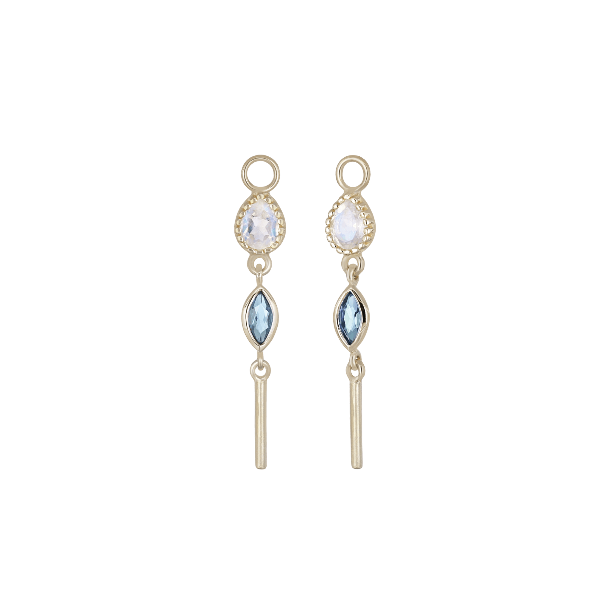 BEATTI Charms BTPG082 • MultiGemstone Bar Charm BTPG082 • MultiGemstone Bar Charm