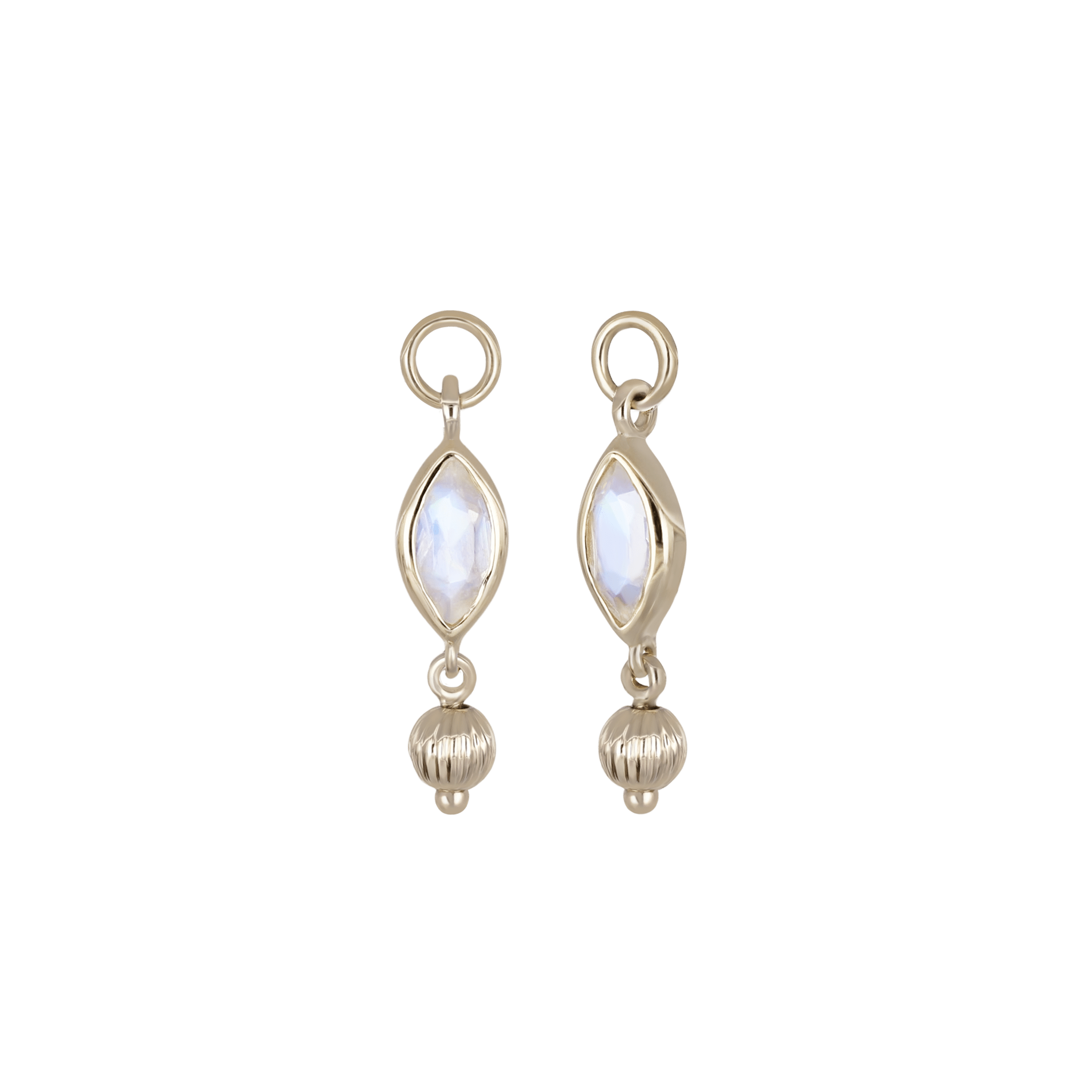 BEATTI Charms BTPG084 • Gemstone Marquise Textured Ball Charm BTPG084 • Gemstone Marquise Textured Ball Charm