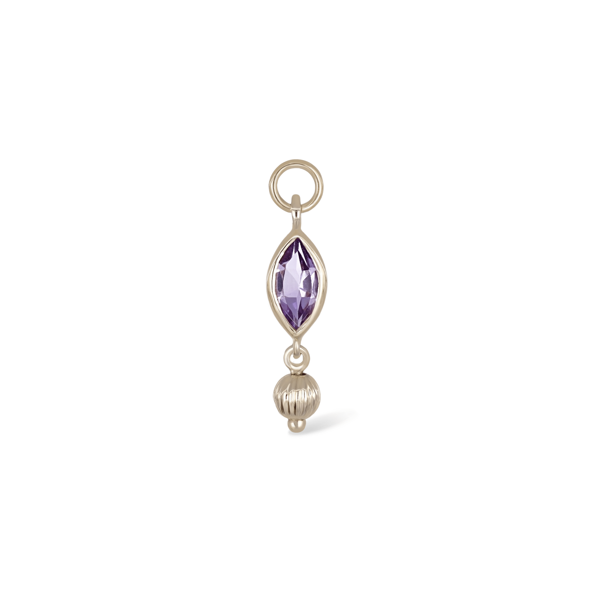 BEATTI Charms BTPG084 • Gemstone Marquise Textured Ball Charm BTPG084 • Gemstone Marquise Textured Ball Charm