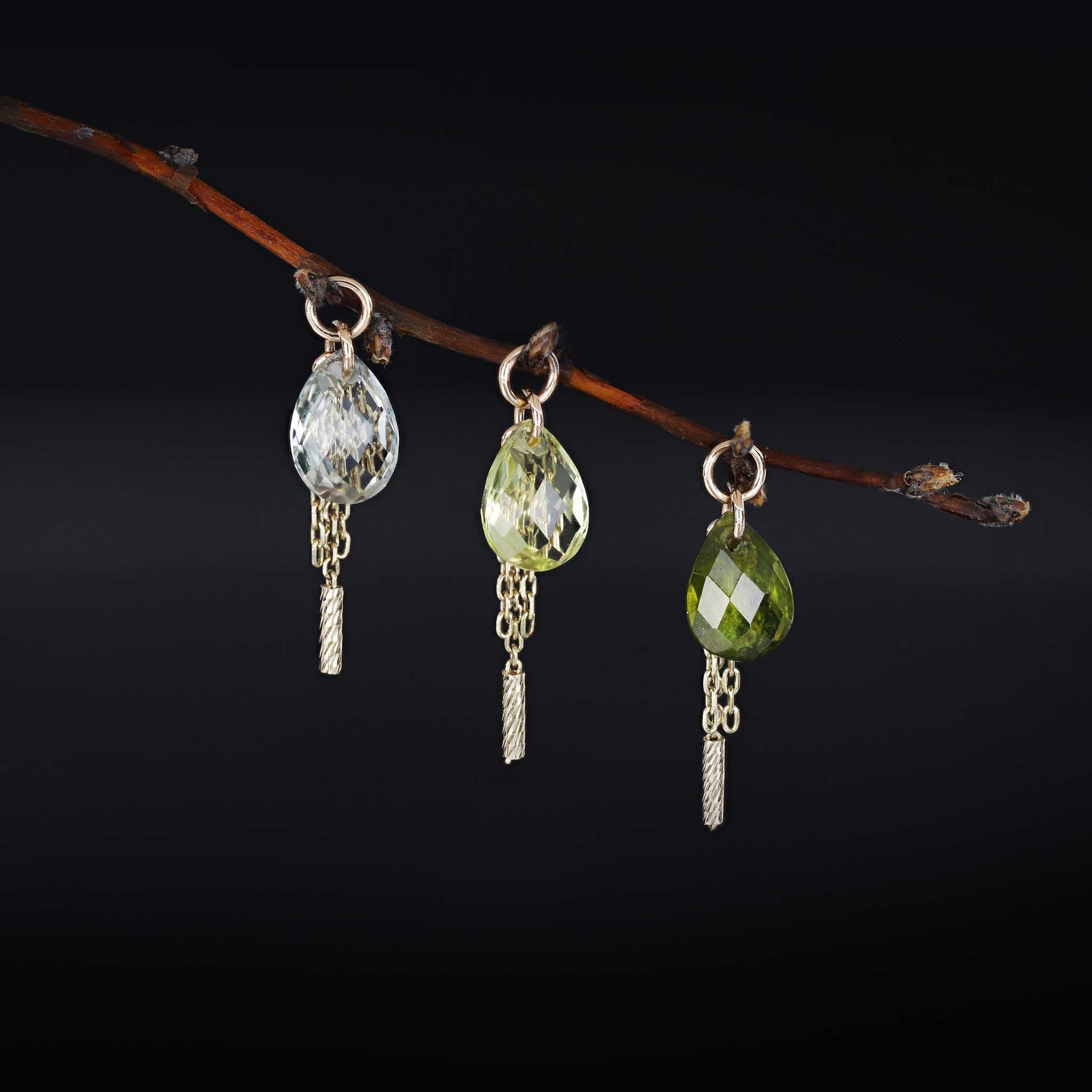 BEATTI Charms Nobel • Gemstone Tassel Charm Nobel • Gemstone Tassel Charm