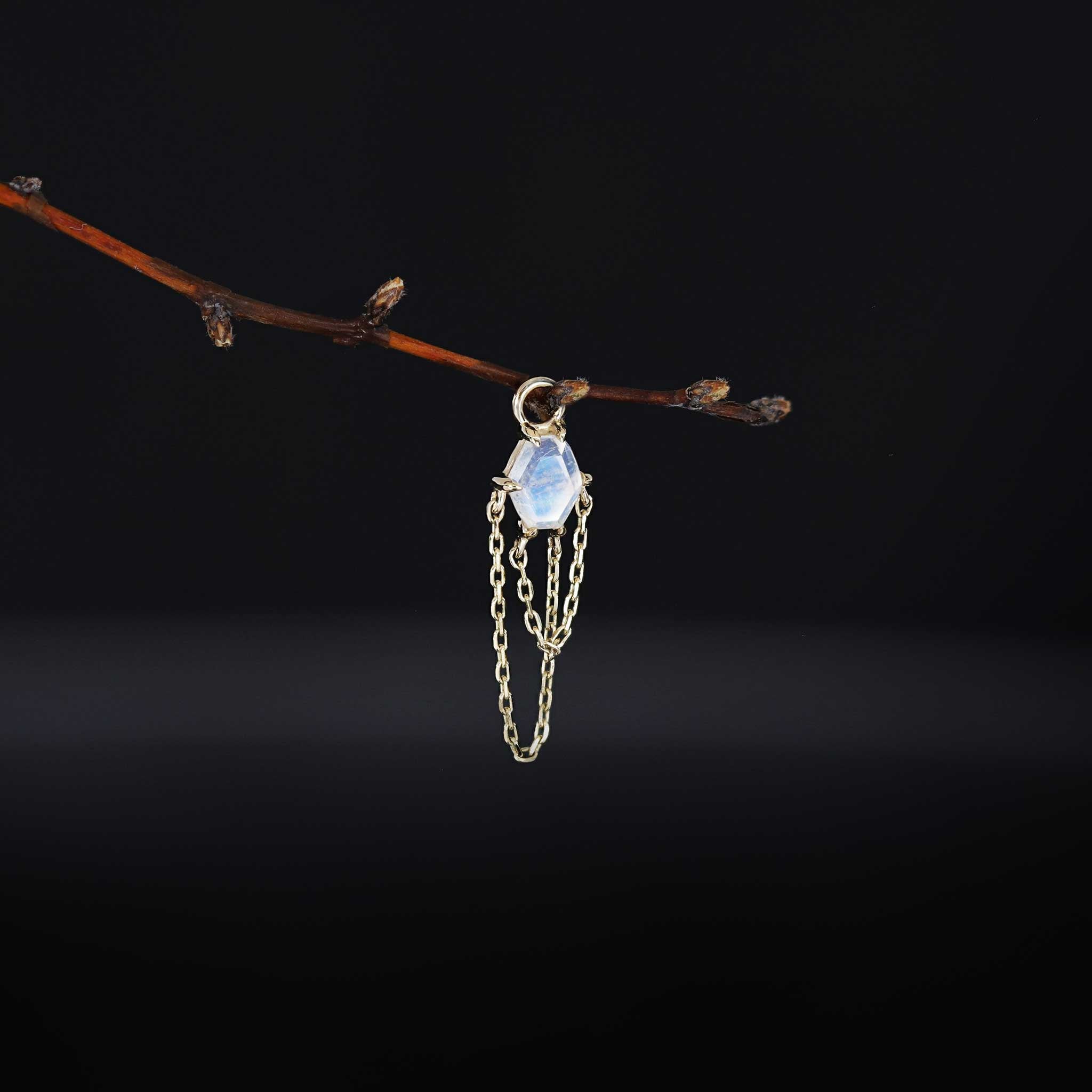 BEATTI Charms BTPG087 • Gemstone Double Tassel Chain Charm BTPG087 • Gemstone Double Tassel Chain Charm