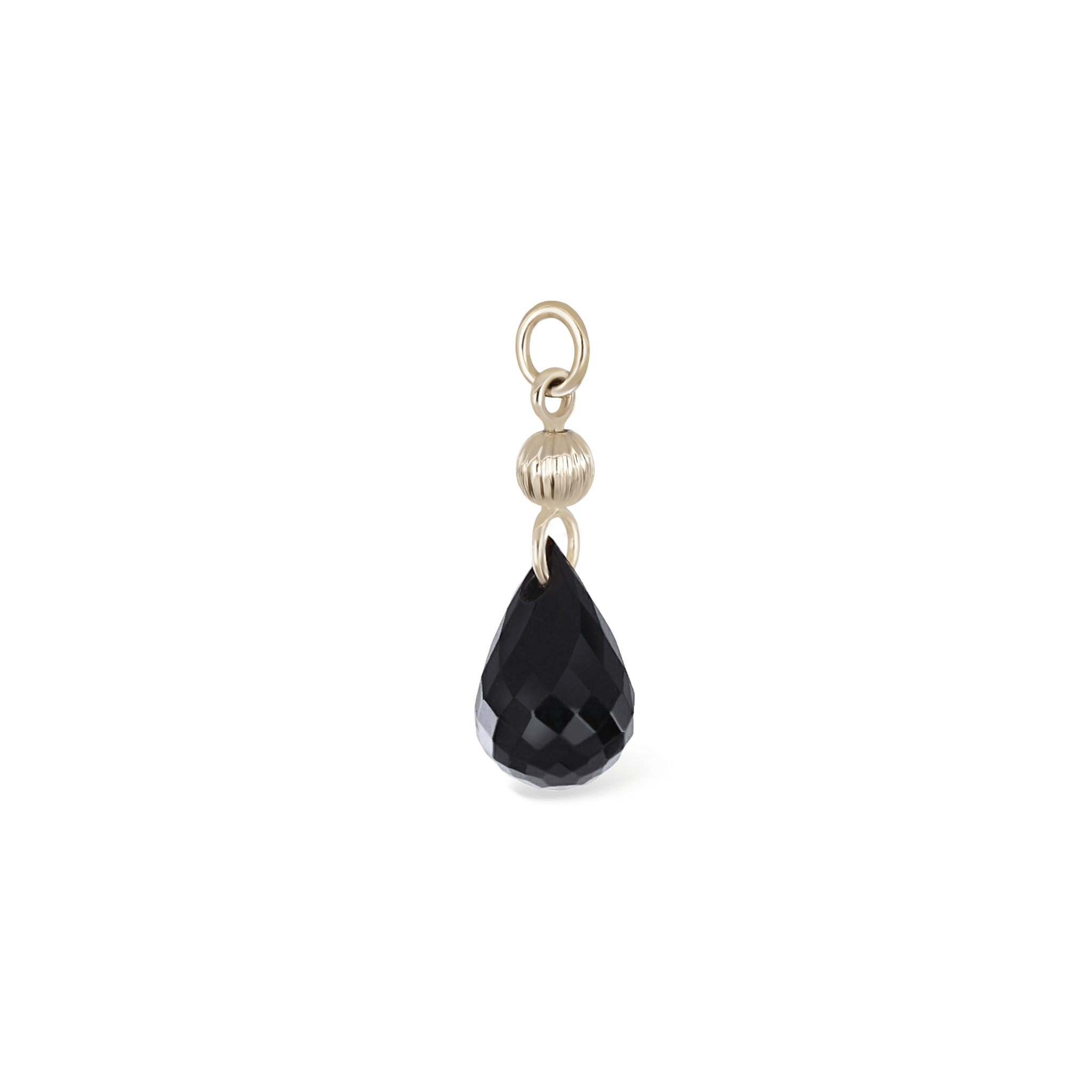BEATTI Charms Gold / Black Onyx BTPG089 • Gemstone Textured Ball Charm BTPG089 BTPG089 • Gemstone Textured Ball Charm
