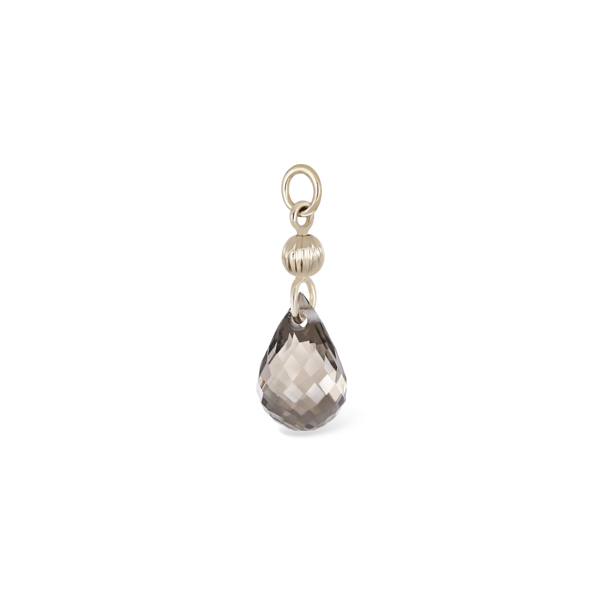 BEATTI Charms Gold / Smoky Quartz BTPG089 • Gemstone Textured Ball Charm BTPG089 BTPG089 • Gemstone Textured Ball Charm