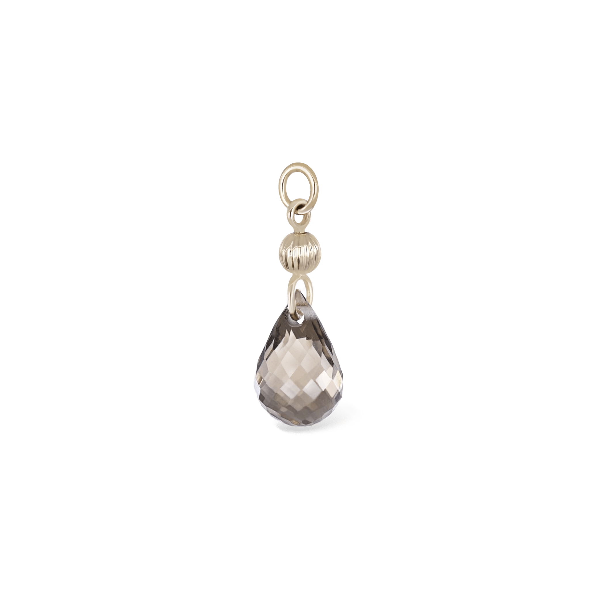BEATTI Charms Gold / Smoky Quartz BTPG089 • Gemstone Textured Ball Charm BTPG089 BTPG089 • Gemstone Textured Ball Charm