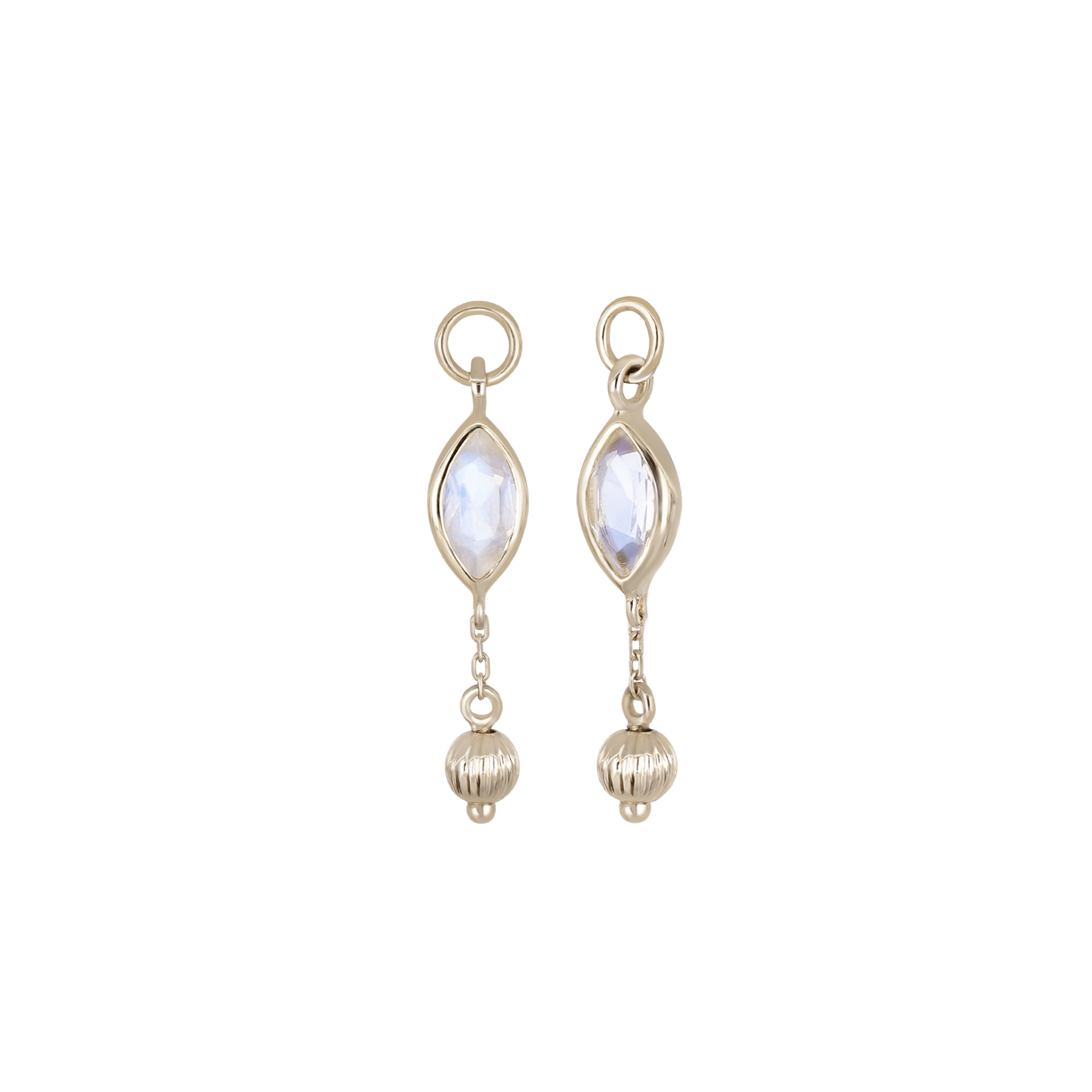 BEATTI Charms BTPG090 • Gemstone Marquise Textured Ball Charm BTPG090 • Gemstone Marquise Textured Ball Charm