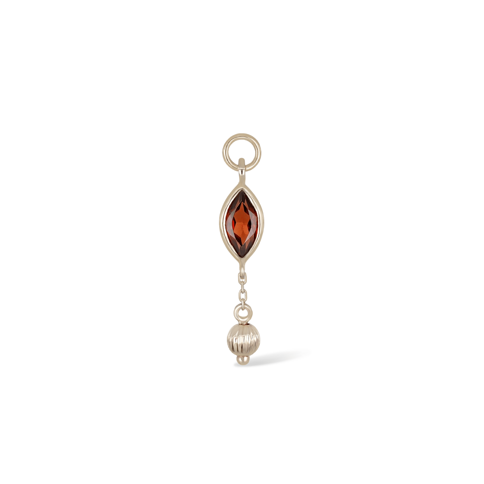 BEATTI Charms BTPG090 • Gemstone Marquise Textured Ball Charm BTPG090 • Gemstone Marquise Textured Ball Charm