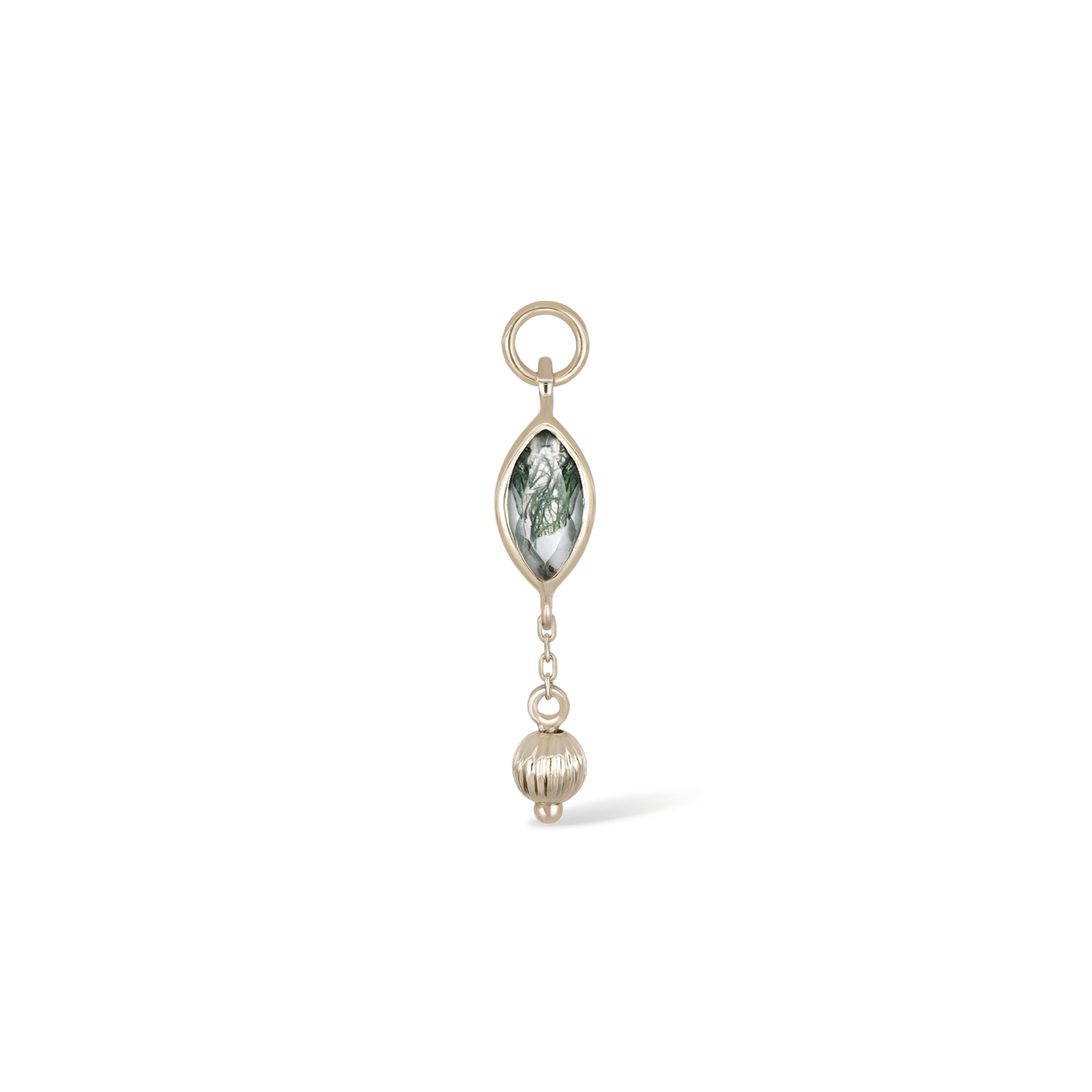 BEATTI Charms BTPG090 • Gemstone Marquise Textured Ball Charm BTPG090 • Gemstone Marquise Textured Ball Charm