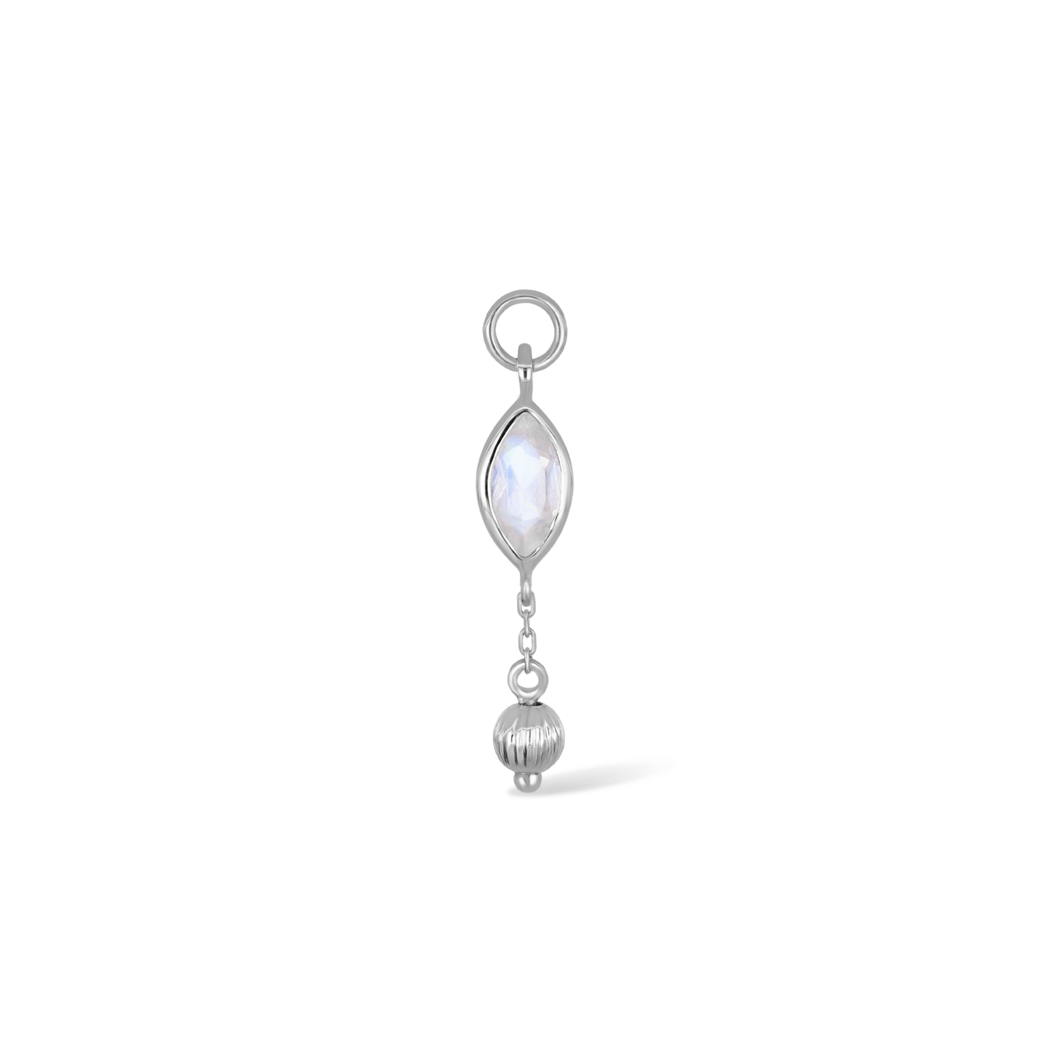 BEATTI Charms BTPG090 • Gemstone Marquise Textured Ball Charm BTPG090 • Gemstone Marquise Textured Ball Charm