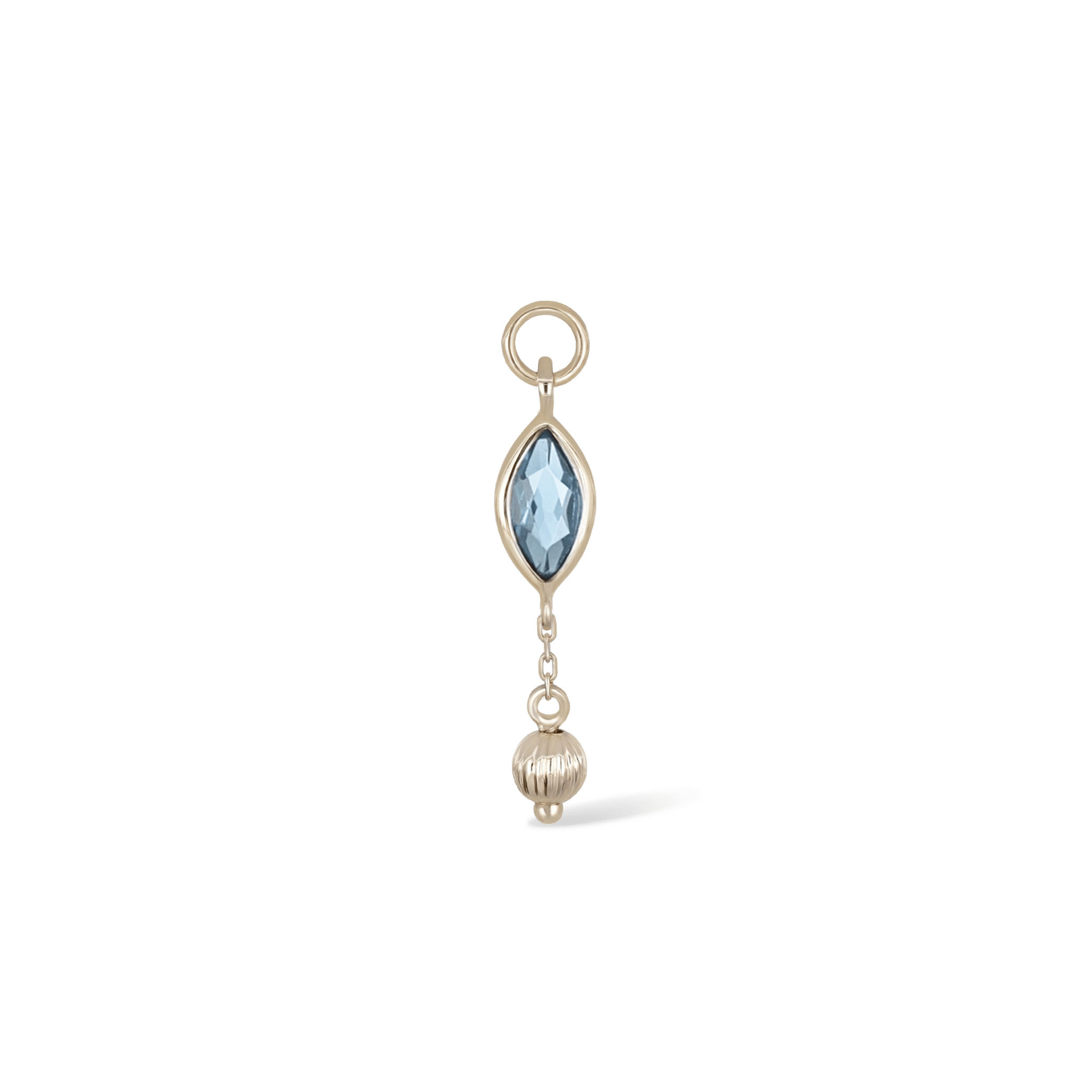 BEATTI Charms BTPG090 • Gemstone Marquise Textured Ball Charm BTPG090 • Gemstone Marquise Textured Ball Charm