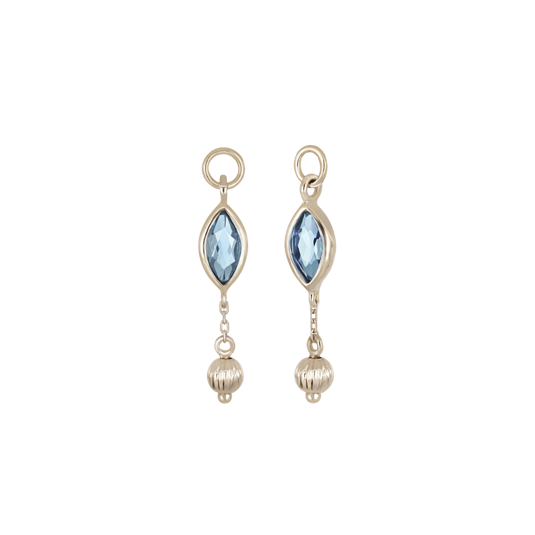 BEATTI Charms BTPG090 • Gemstone Marquise Textured Ball Charm BTPG090 • Gemstone Marquise Textured Ball Charm