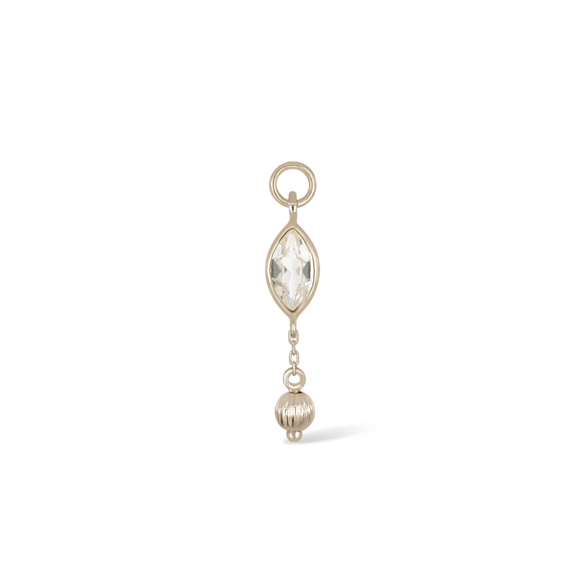 BEATTI Charms BTPG090 • Gemstone Marquise Textured Ball Charm BTPG090 • Gemstone Marquise Textured Ball Charm