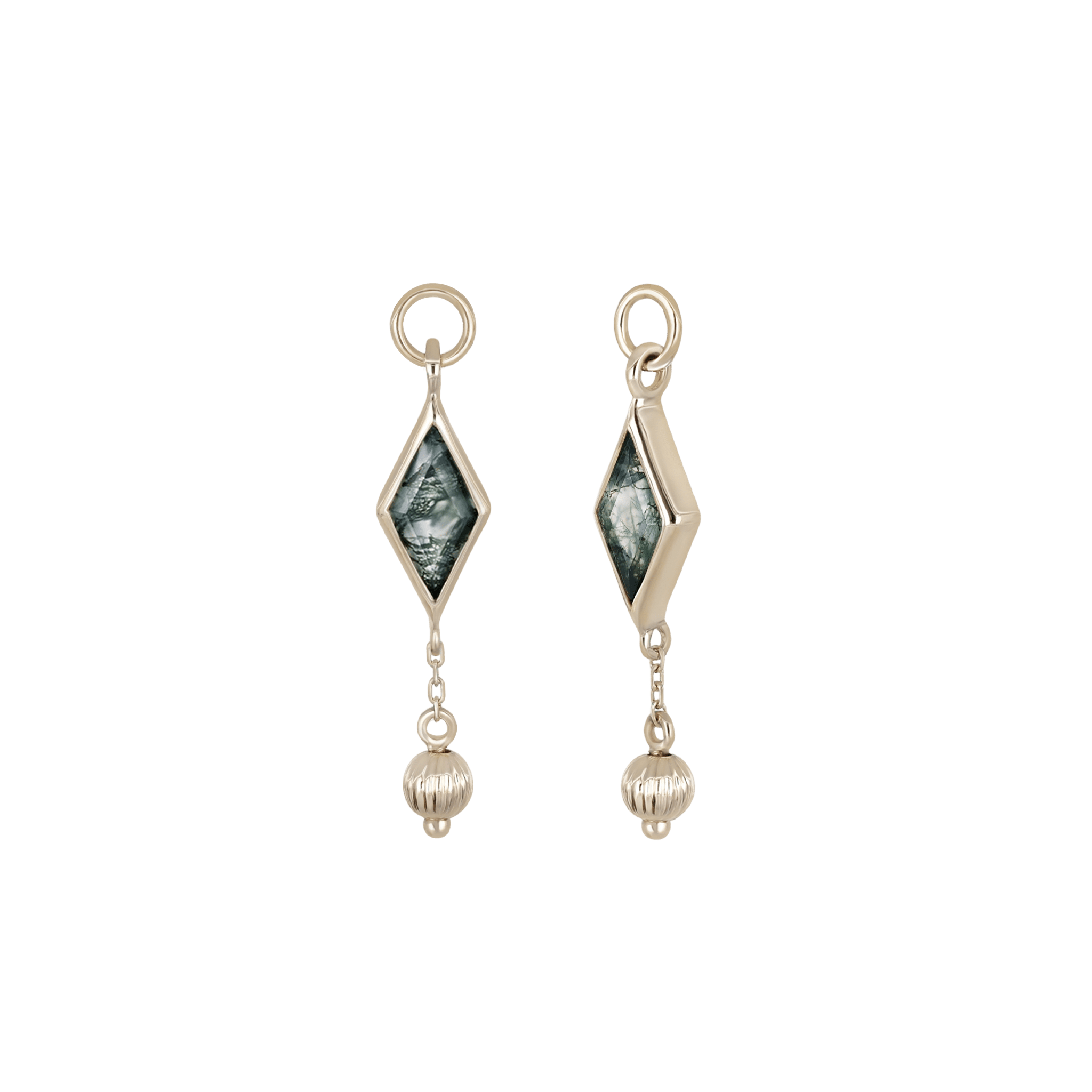 BEATTI Charms BTPG091 • Gemstone Rhombus Textured Ball Charm BTPG091 • Gemstone Rhombus Textured Ball Charm