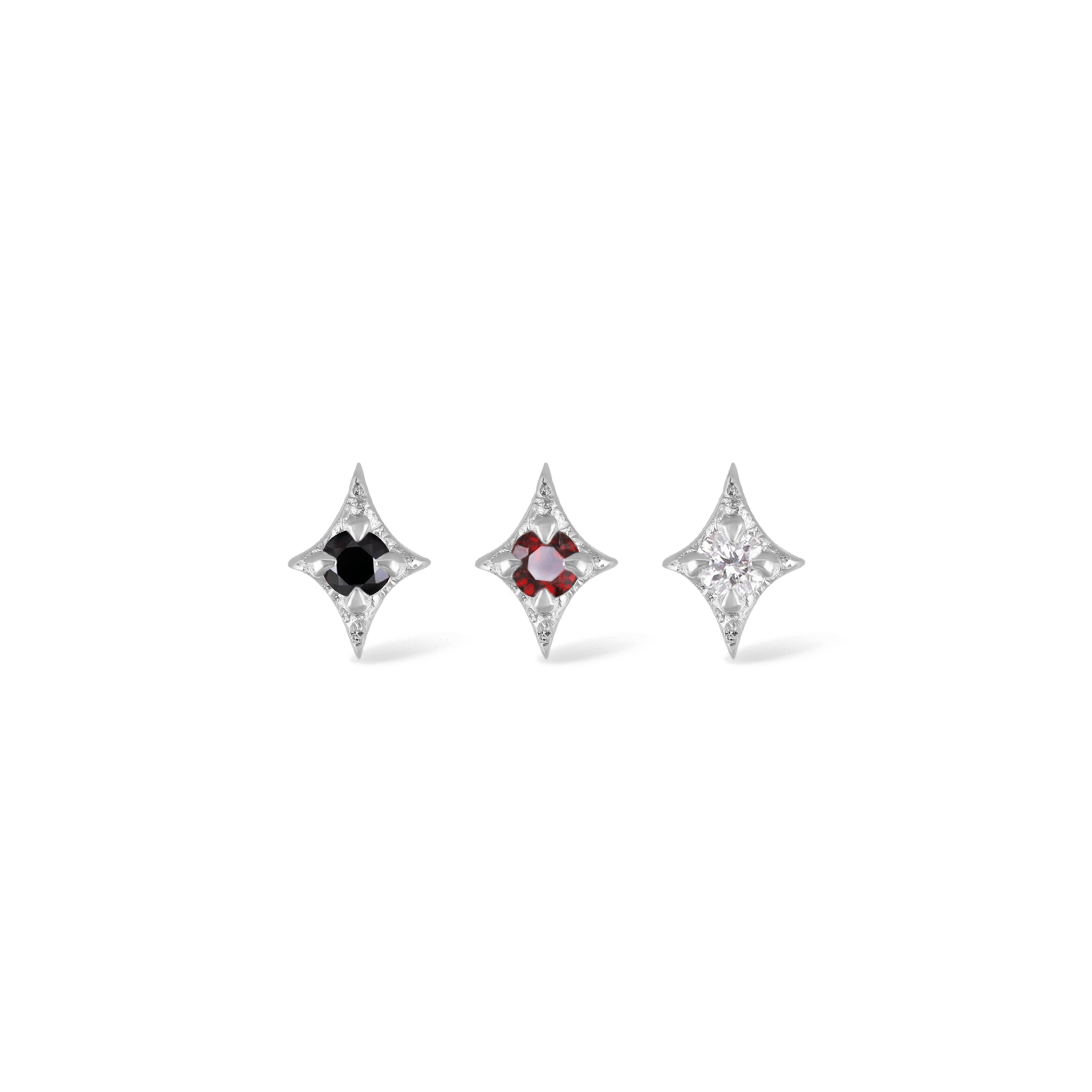 BEATTI Threadless Ends White Gold / Black Diamond BTPRG102 • 14K Gold Gemstone Threadless End BTPRG102 BTPRG102 • 14K Gold Gemstone Threadless End