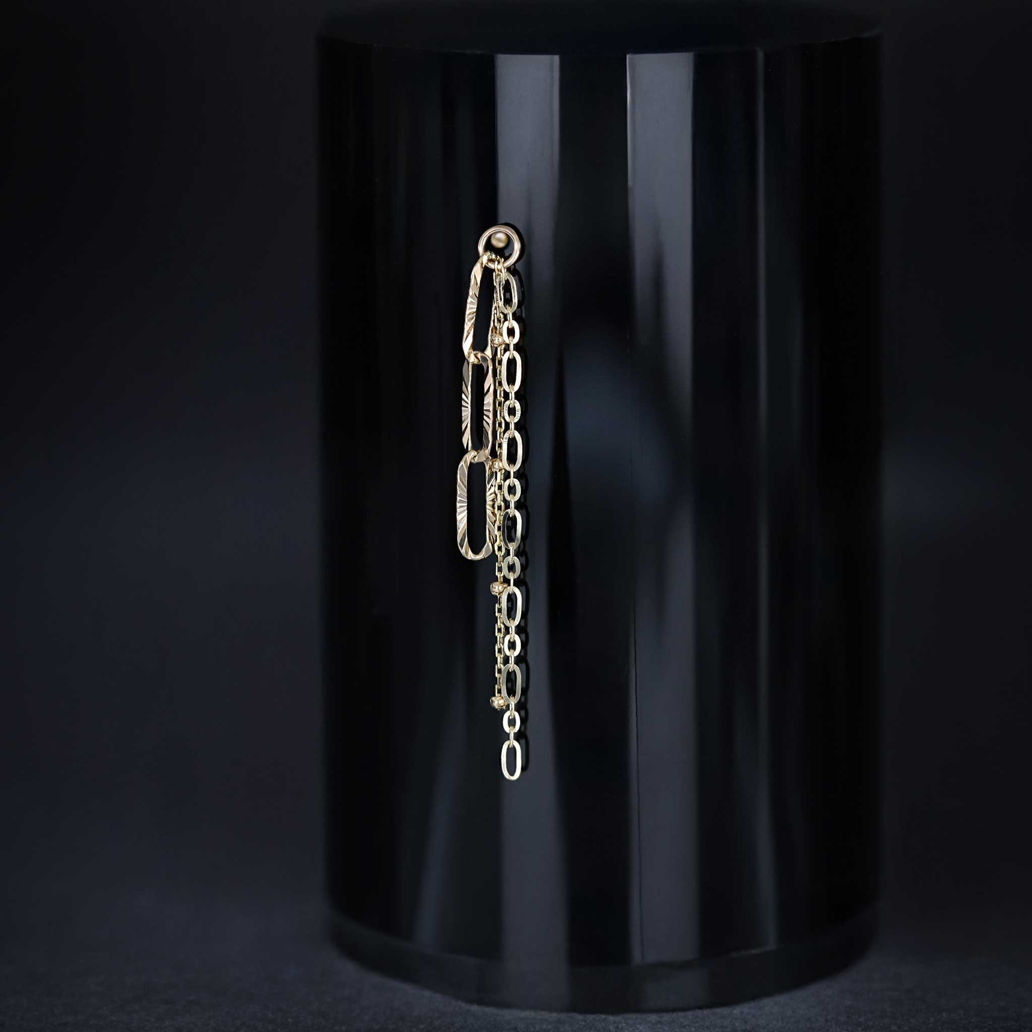 BEATTI Charms Gold Rondo • Triple Mixed Chain Charm BTPG108 Rondo • Triple Mixed Chain Charm