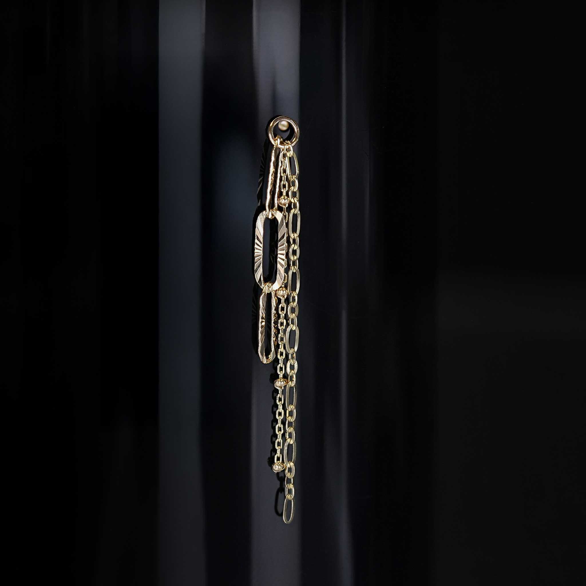 BEATTI Charms Gold Rondo • Triple Mixed Chain Charm BTPG108 Rondo • Triple Mixed Chain Charm