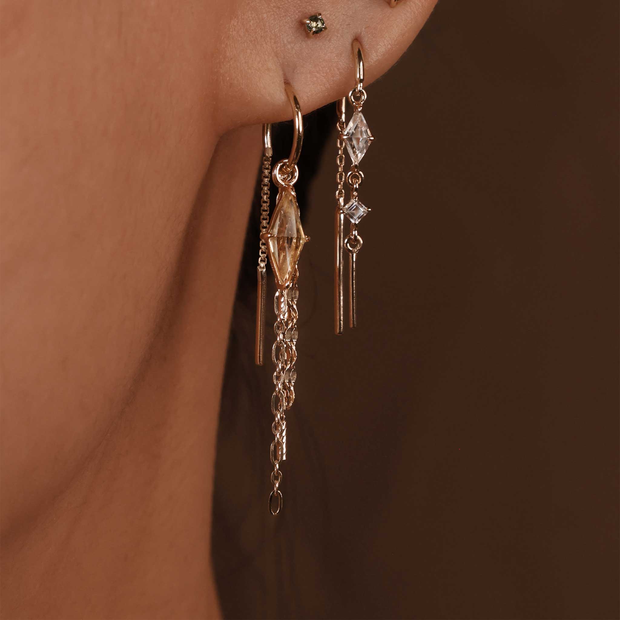 BEATTI Charms Gold Largo • Triple Mixed Chain Charm BTPG109 Largo • Triple Mixed Chain Charm