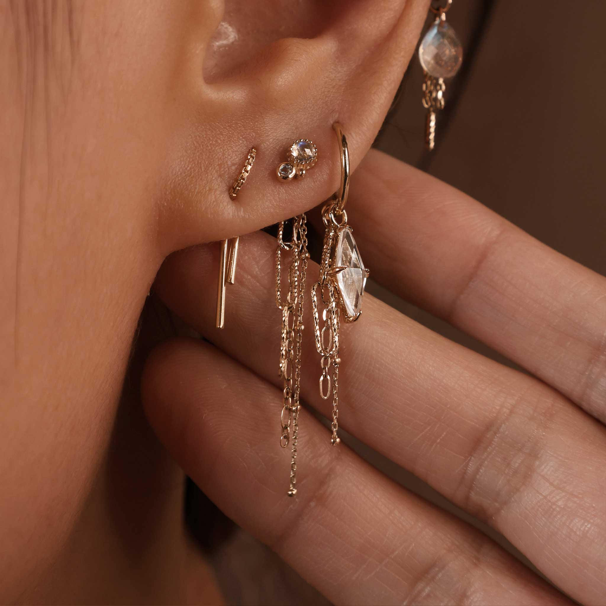 BEATTI Charms Gold Fino • Triple Mixed Chain Charm BTPG107 Fino • Triple Mixed Chain Charm