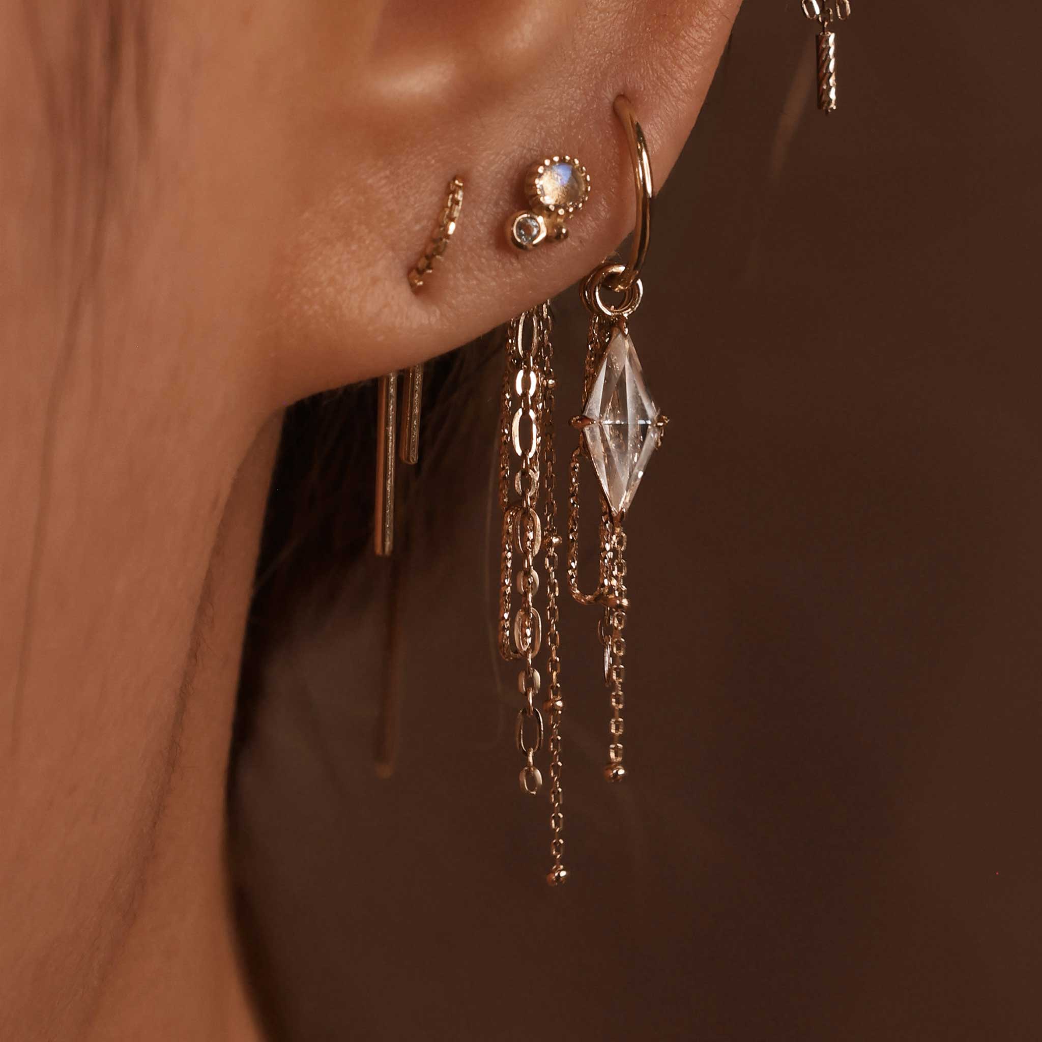 BEATTI Charms Gold Vivo • Triple Mixed Chain Charm BTPG112 Vivo • Triple Mixed Chain Charm