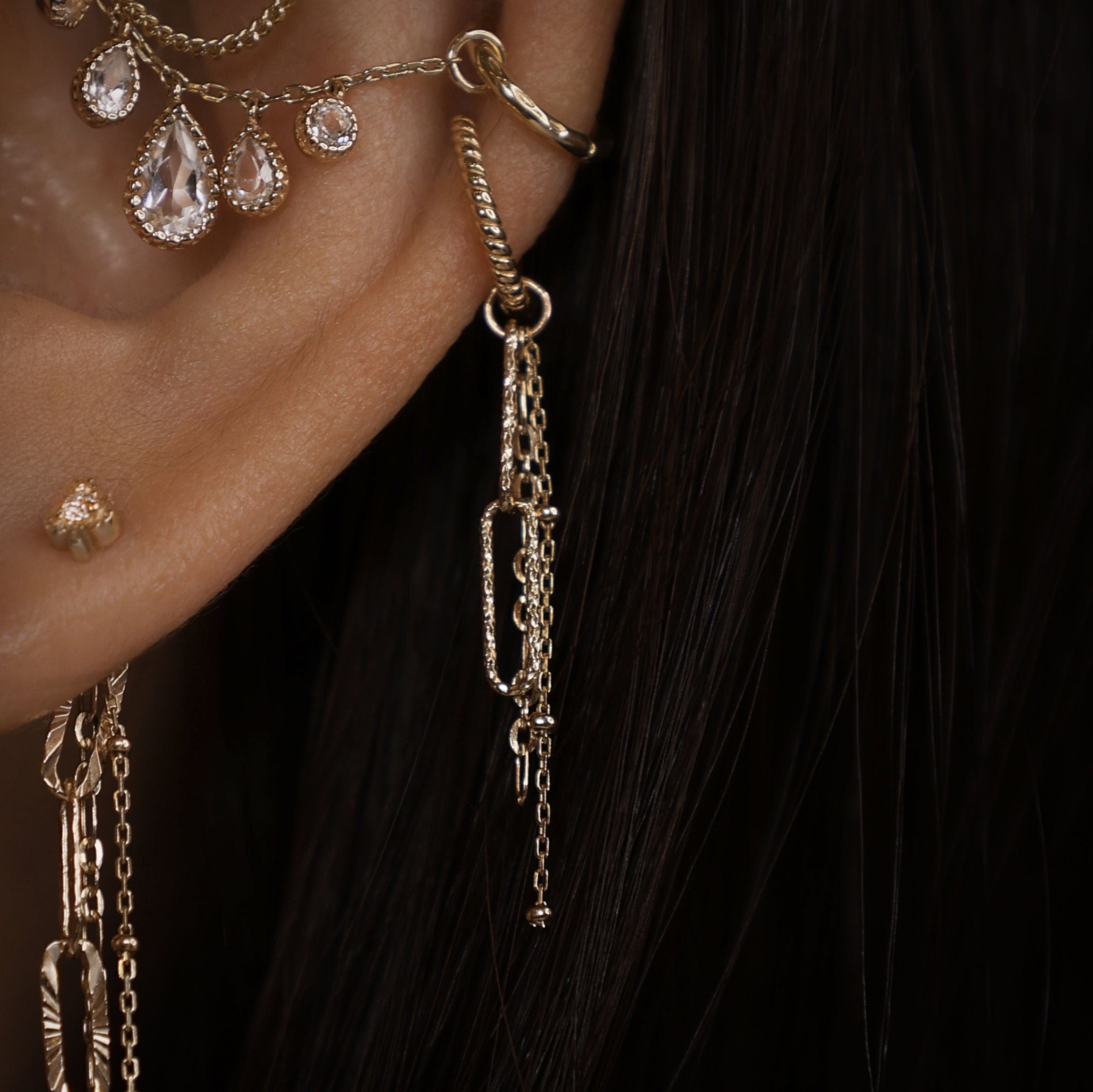 BEATTI Charms Gold Vivo • Triple Mixed Chain Charm BTPG112 Vivo • Triple Mixed Chain Charm