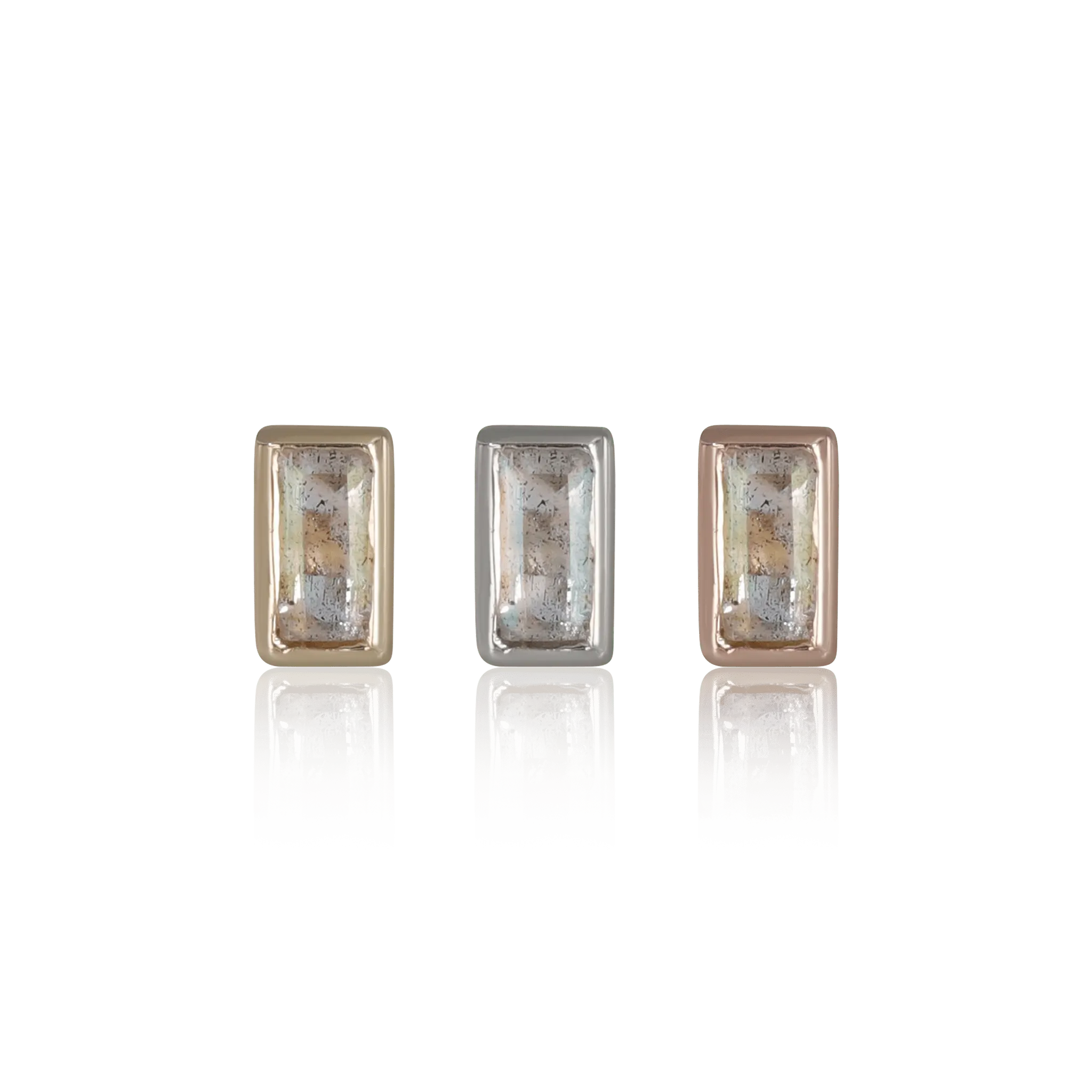 BEATTI Threadless Ends Monik • Natural Gemstone Flat Back Earring Monik • Natural Gemstone Flat Back Earring