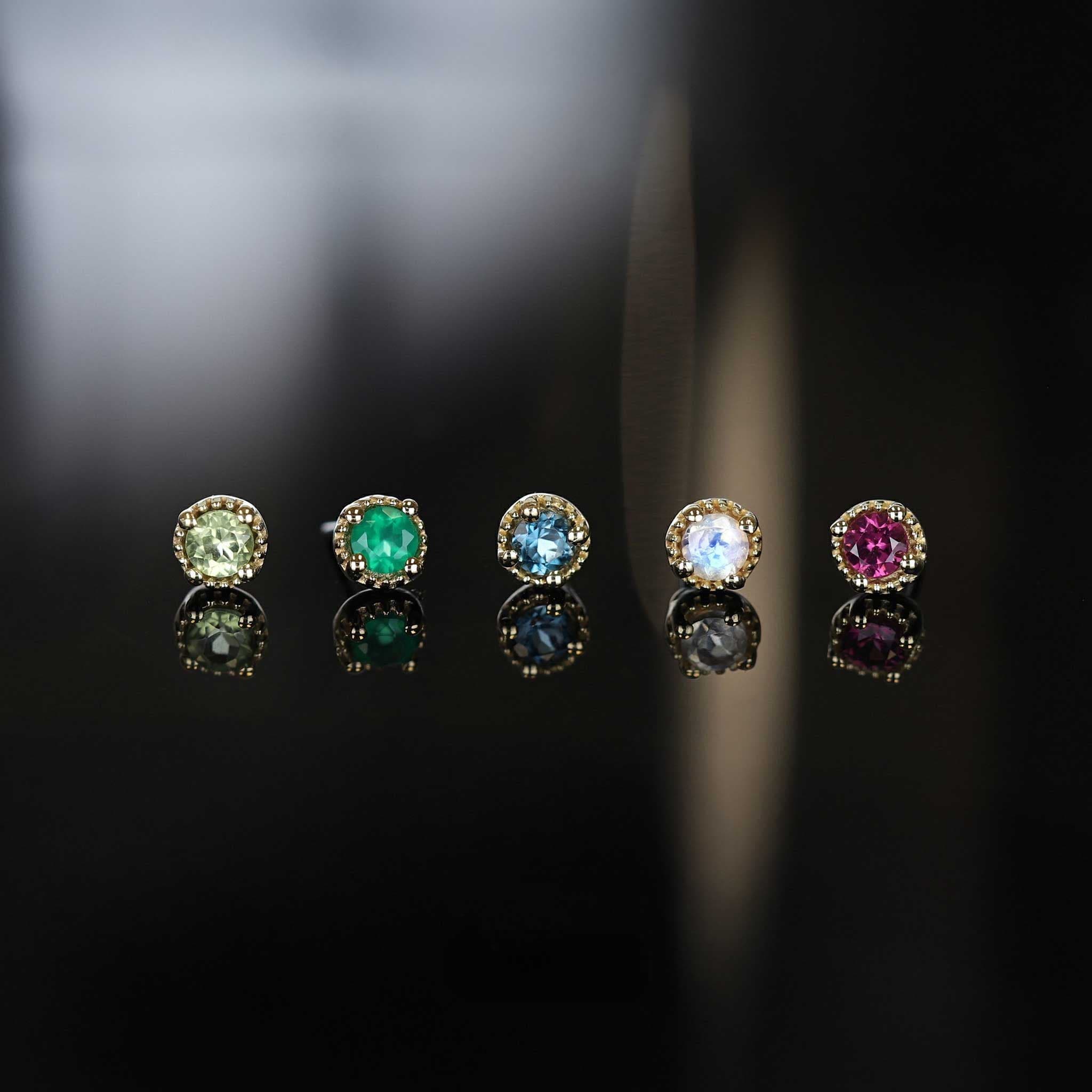 BEATTI Threadless Ends Stella • Blue Topaz Threadless Ends 925 Silver/Titanium Stella • Blue Topaz Threadless Ends 925 Silver/Titanium