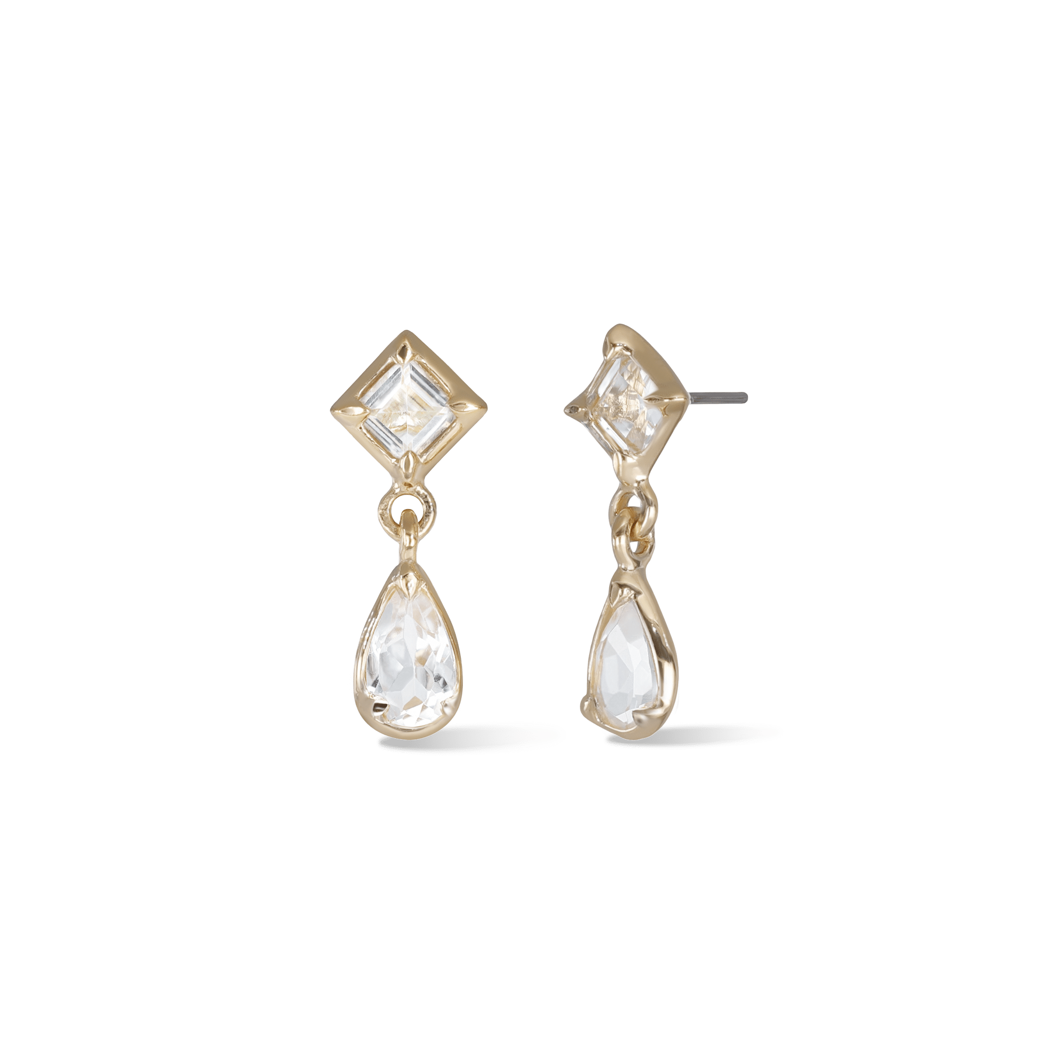 BEATTI Threadless Ends Esther • White Topaz Flat Back Stud Esther • White Topaz Flat Back Stud