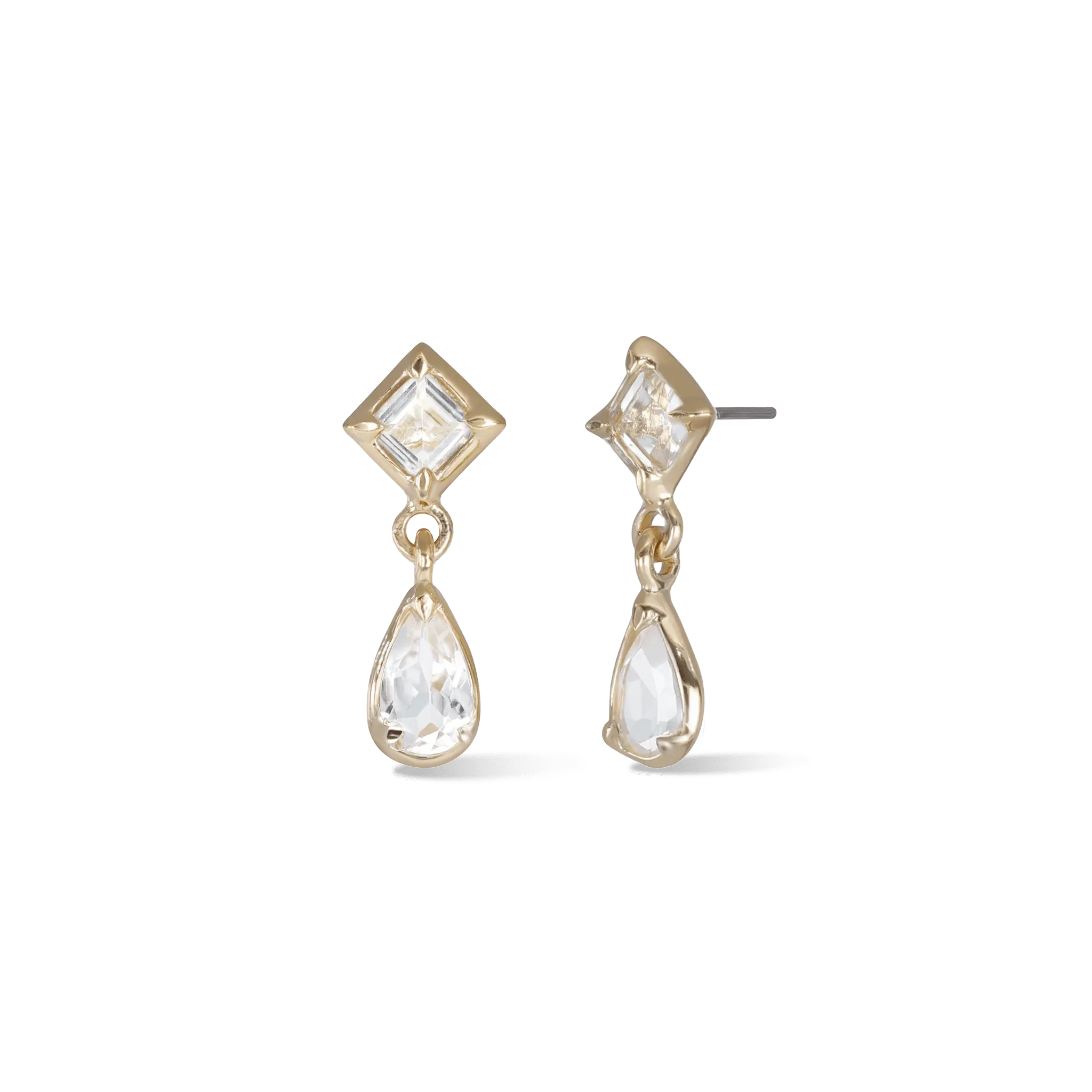 BEATTI Threadless Ends Esther • White Topaz Flat Back Stud Esther • White Topaz Flat Back Stud