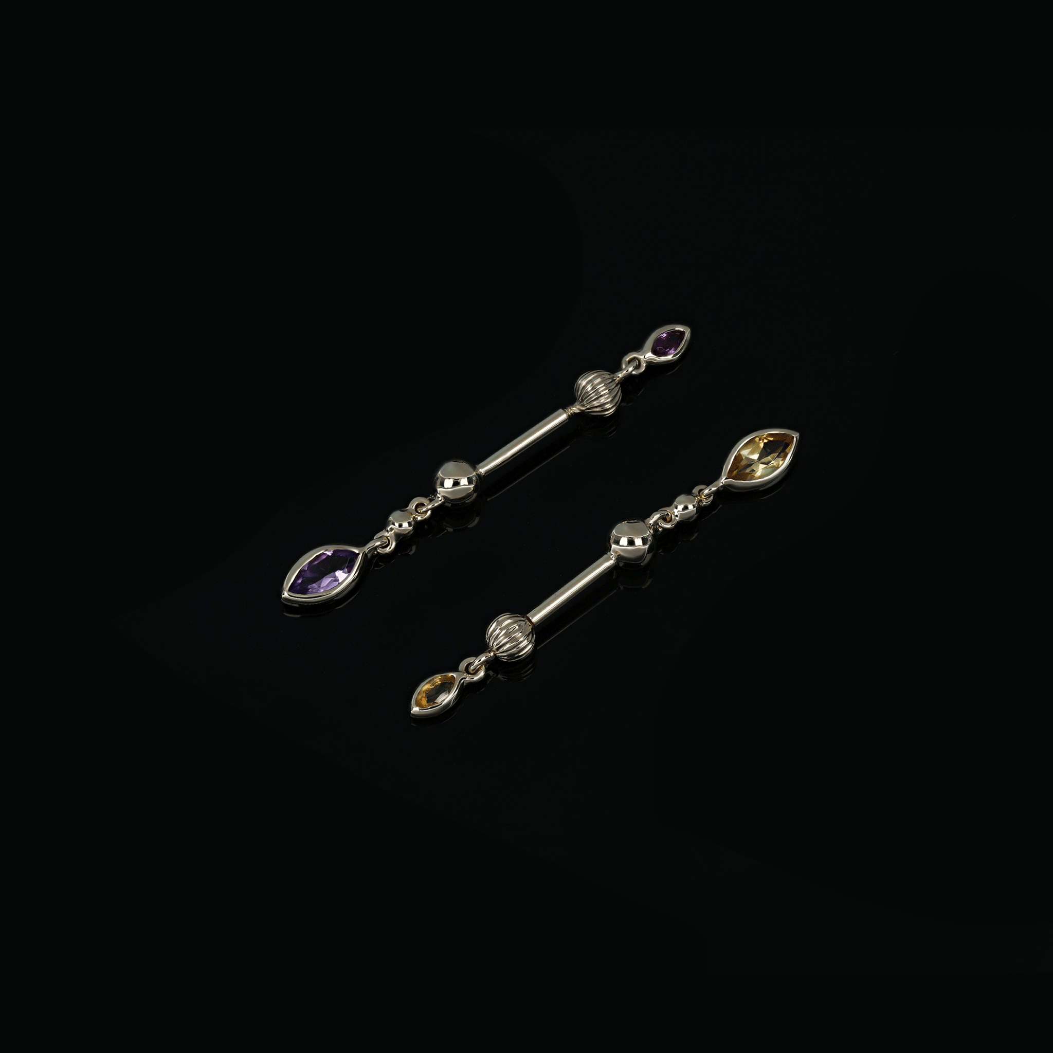 BEATTI Internal Thread BTPRG068 • 14K Solid Gold Double Barbell Internally Threaded BTPRG068 • 14K Solid Gold Double Barbell Internally Threaded