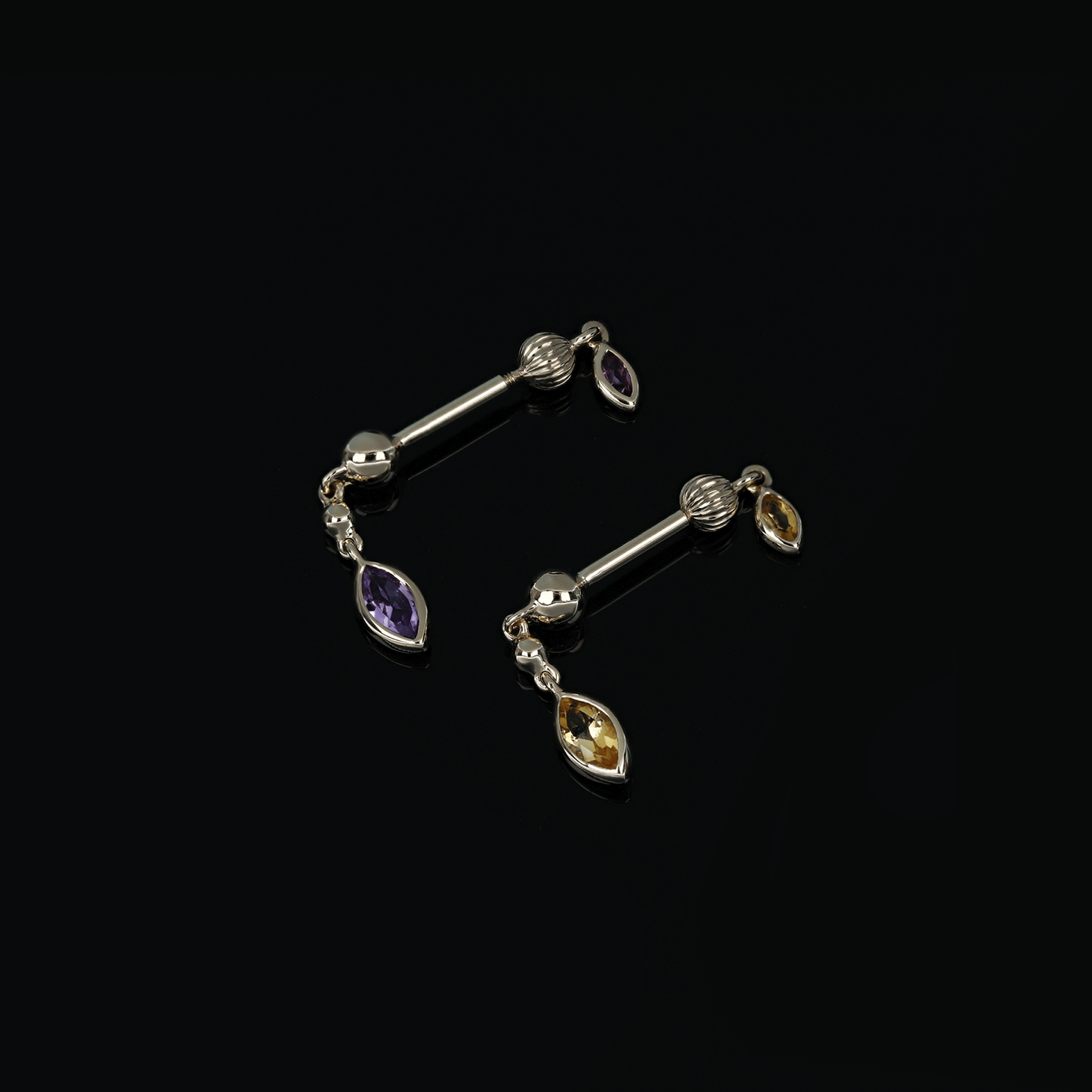 BEATTI Internal Thread BTPRG068 • 14K Solid Gold Double Barbell Internally Threaded BTPRG068 • 14K Solid Gold Double Barbell Internally Threaded